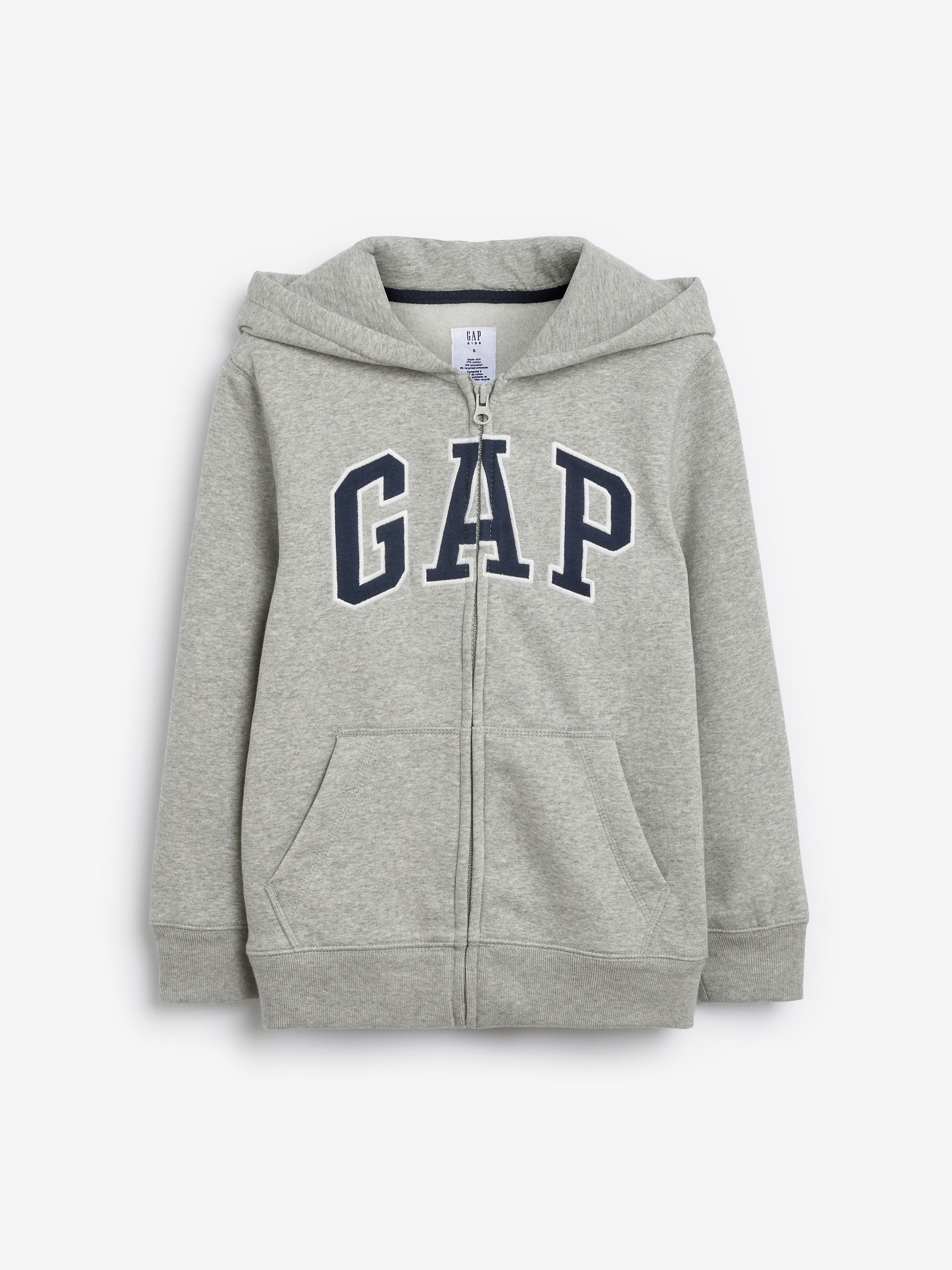 Grey Logo Zip Up Hoodie (4-13yrs) - Image 1 of 3
