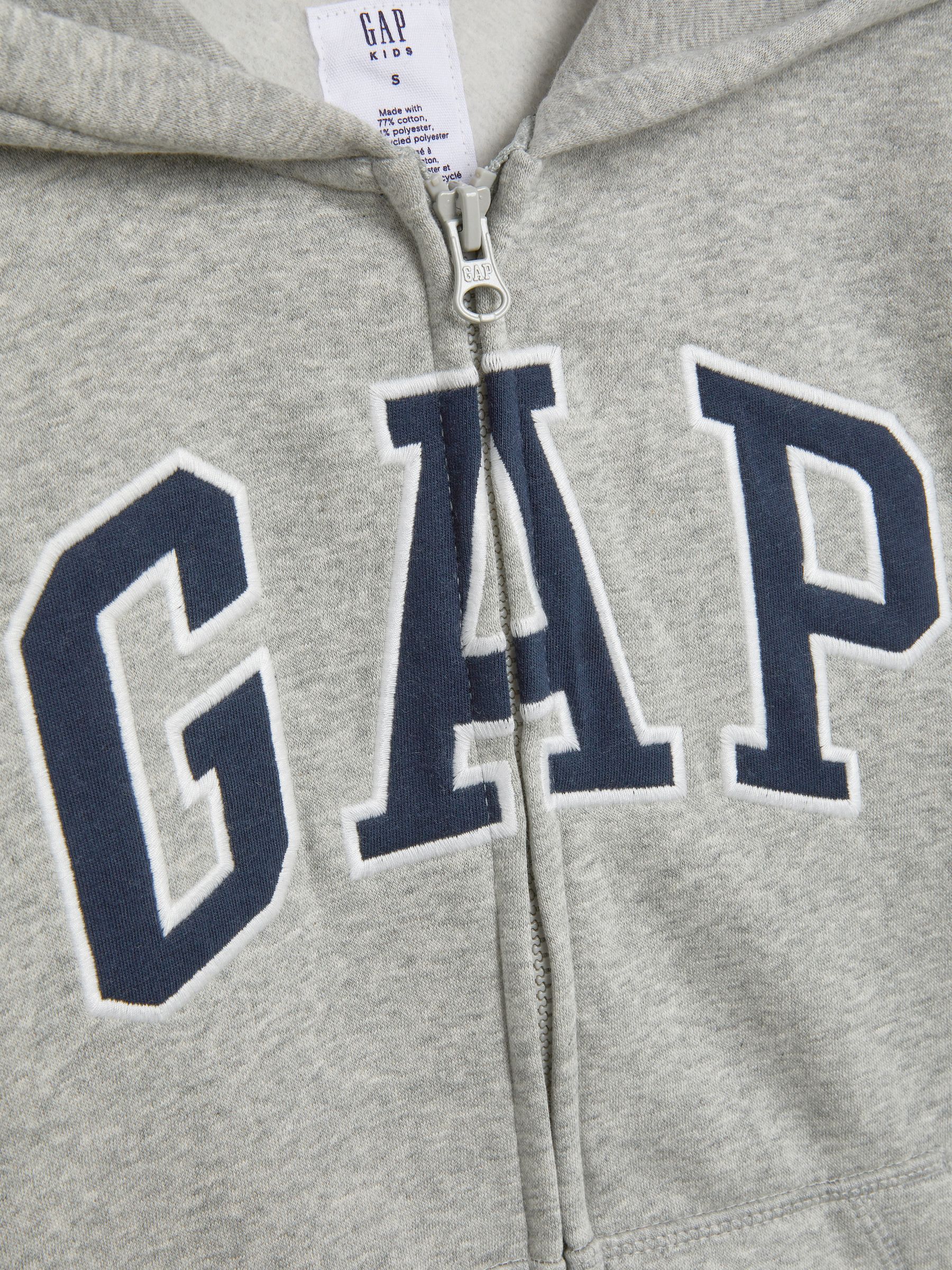 Grey Logo Zip Up Hoodie (4-13yrs) - Image 3 of 3