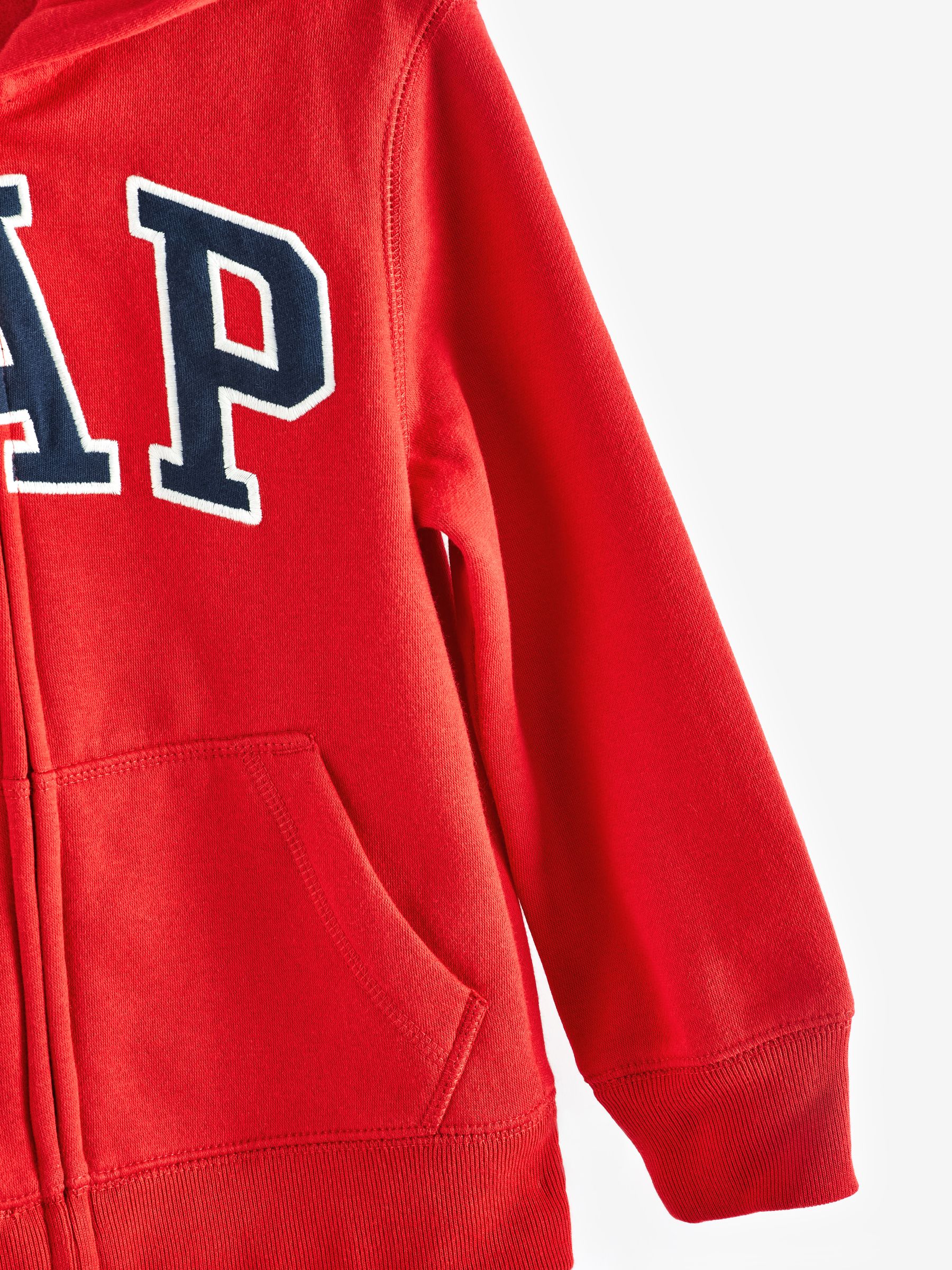 Red Logo Zip Up Hoodie (4-13yrs) - Image 8 of 8