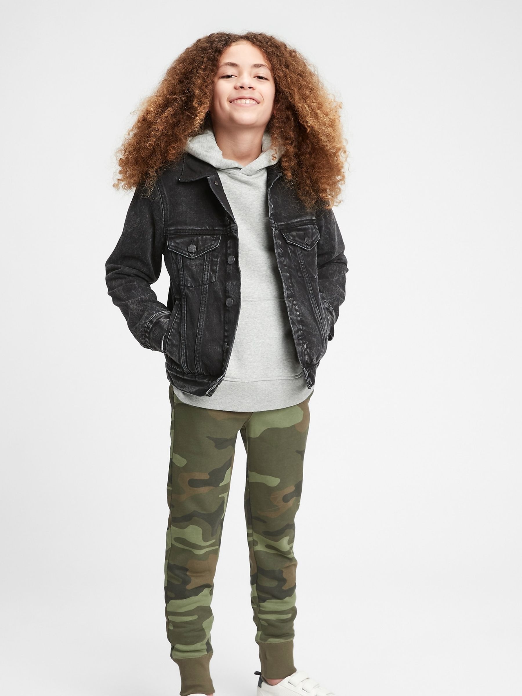 Green Camo Logo Pull On Joggers (4-13yrs) - Image 1 of 1