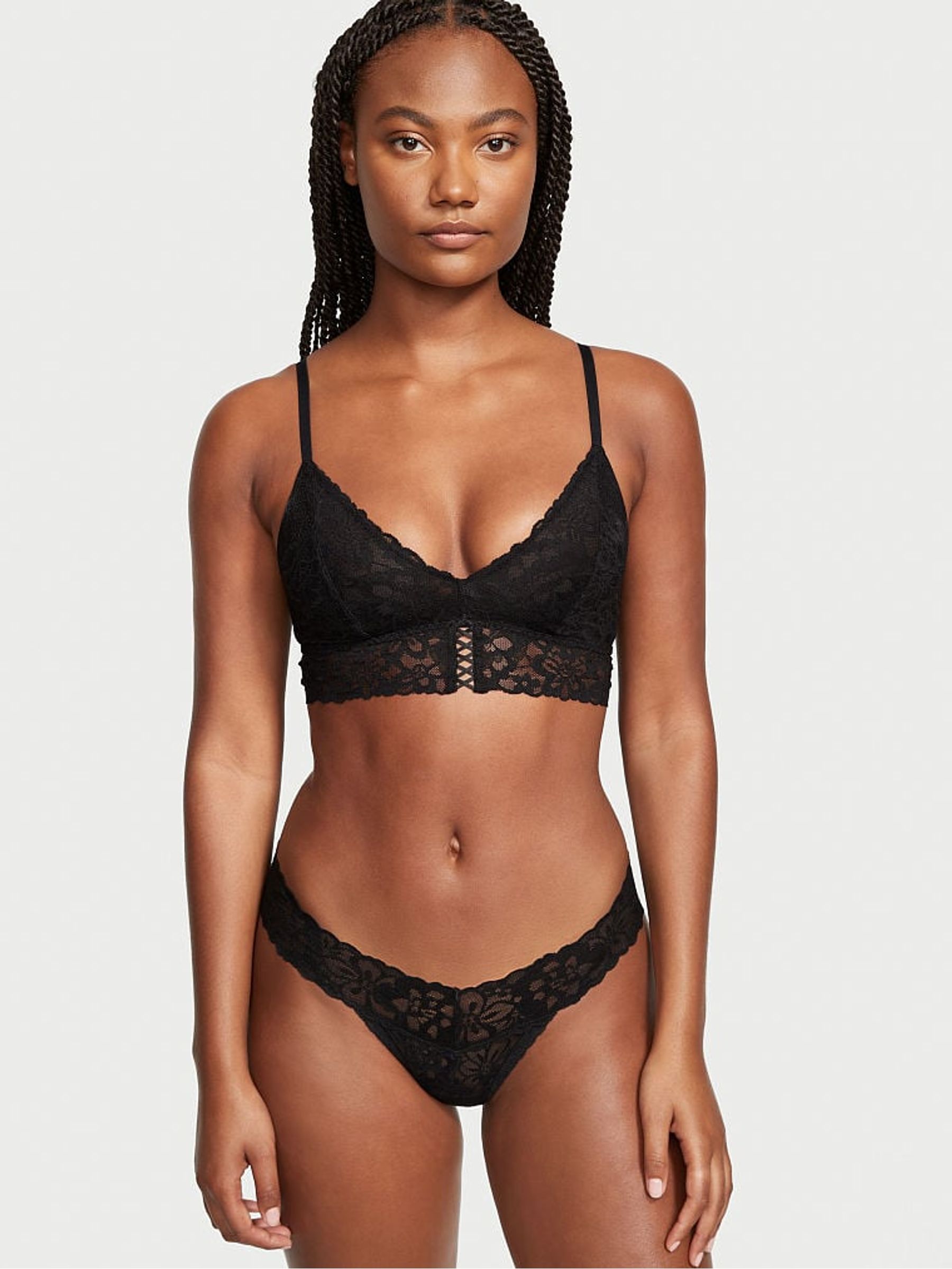Black Lace Unlined Bralette - Image 3 of 4