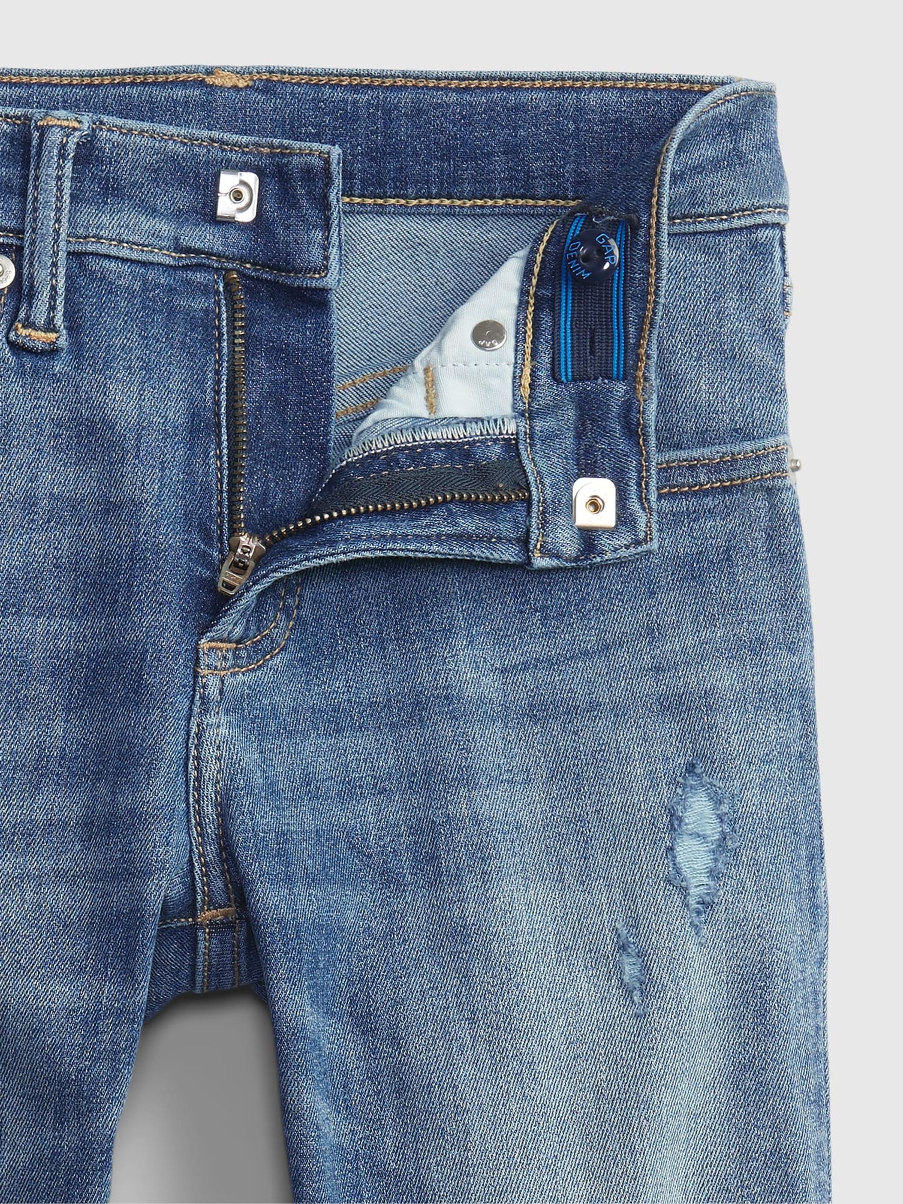 Light Wash Blue Distressed Stretch Skinny Washwell Jeans (4-16yrs) - Image 4 of 6