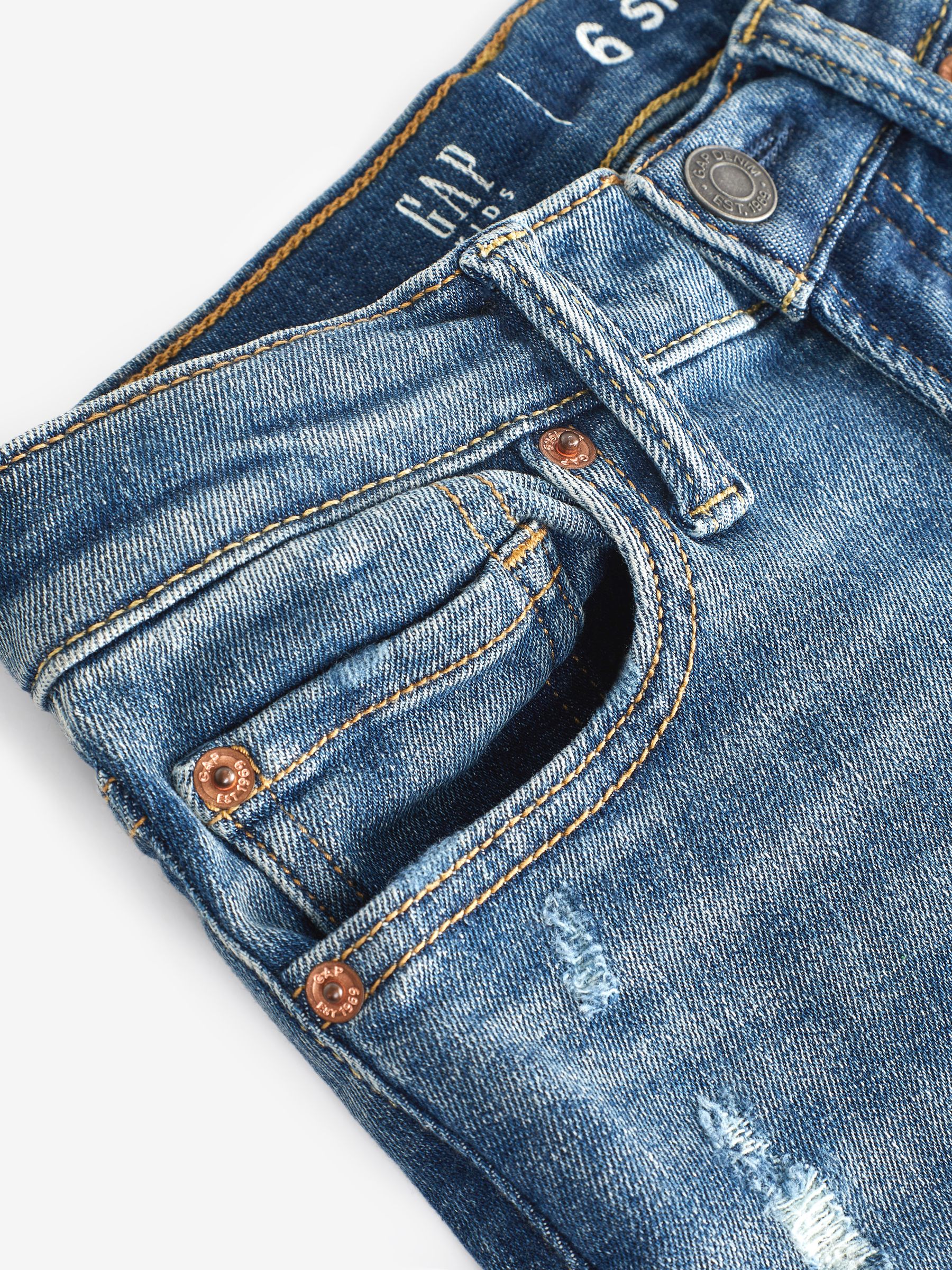 Light Wash Blue Distressed Stretch Skinny Washwell Jeans (4-16yrs) - Image 5 of 6