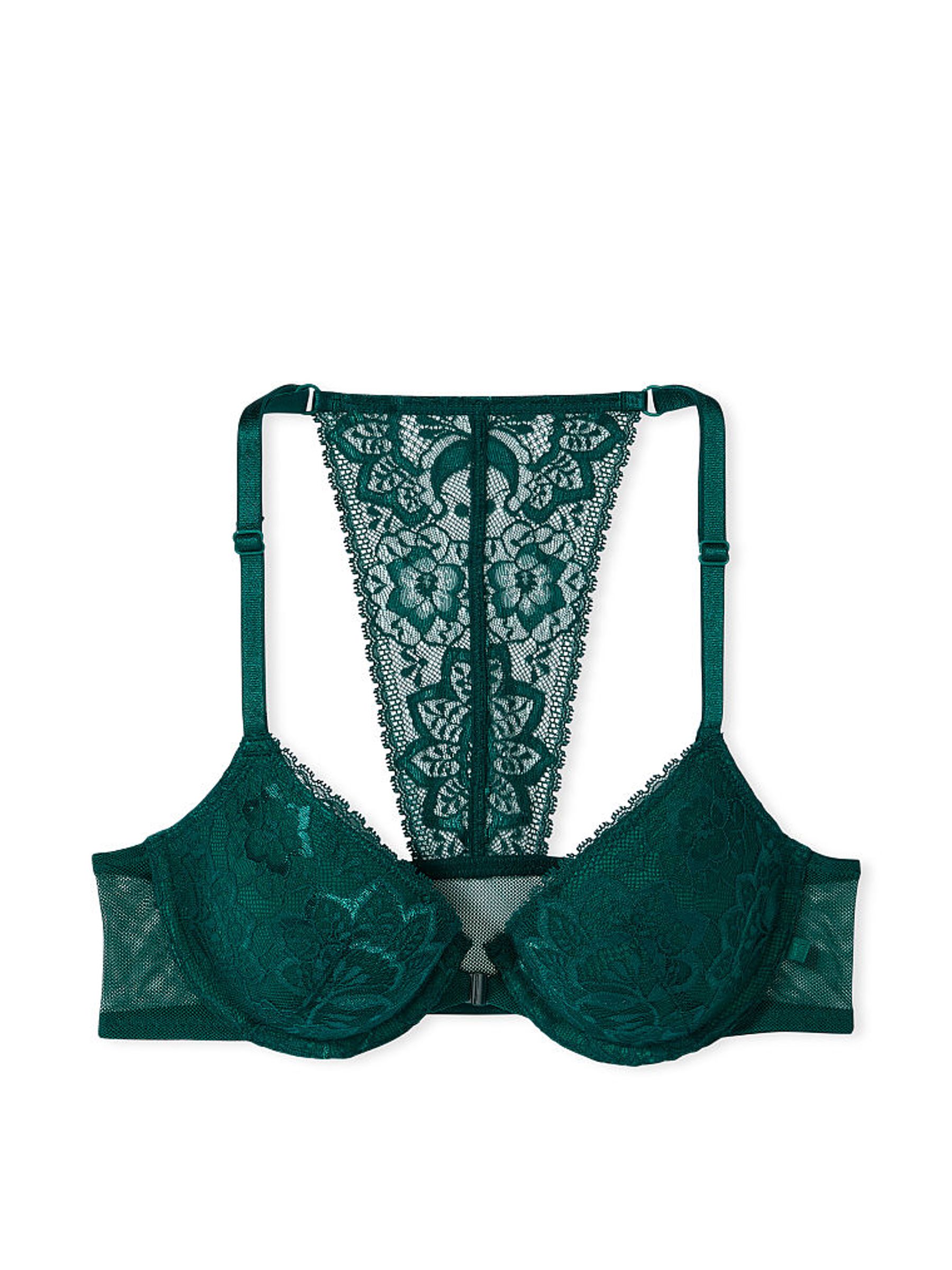 Deepest Green Lace Front Fastening Lightly Lined T-Shirt Bra - Image 3 of 3
