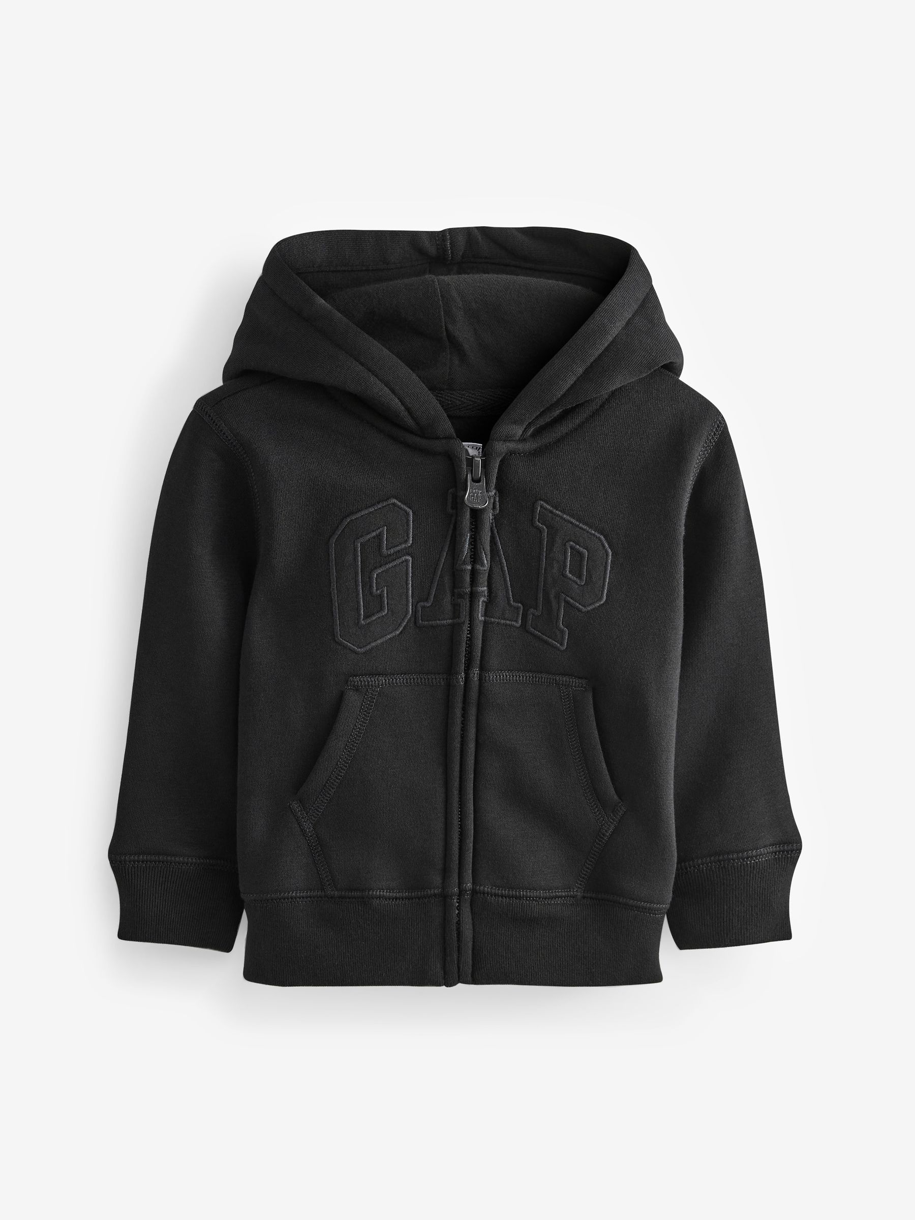 Black Logo Zip Up Hoodie (Newborn - 5yrs) - Image 1 of 3
