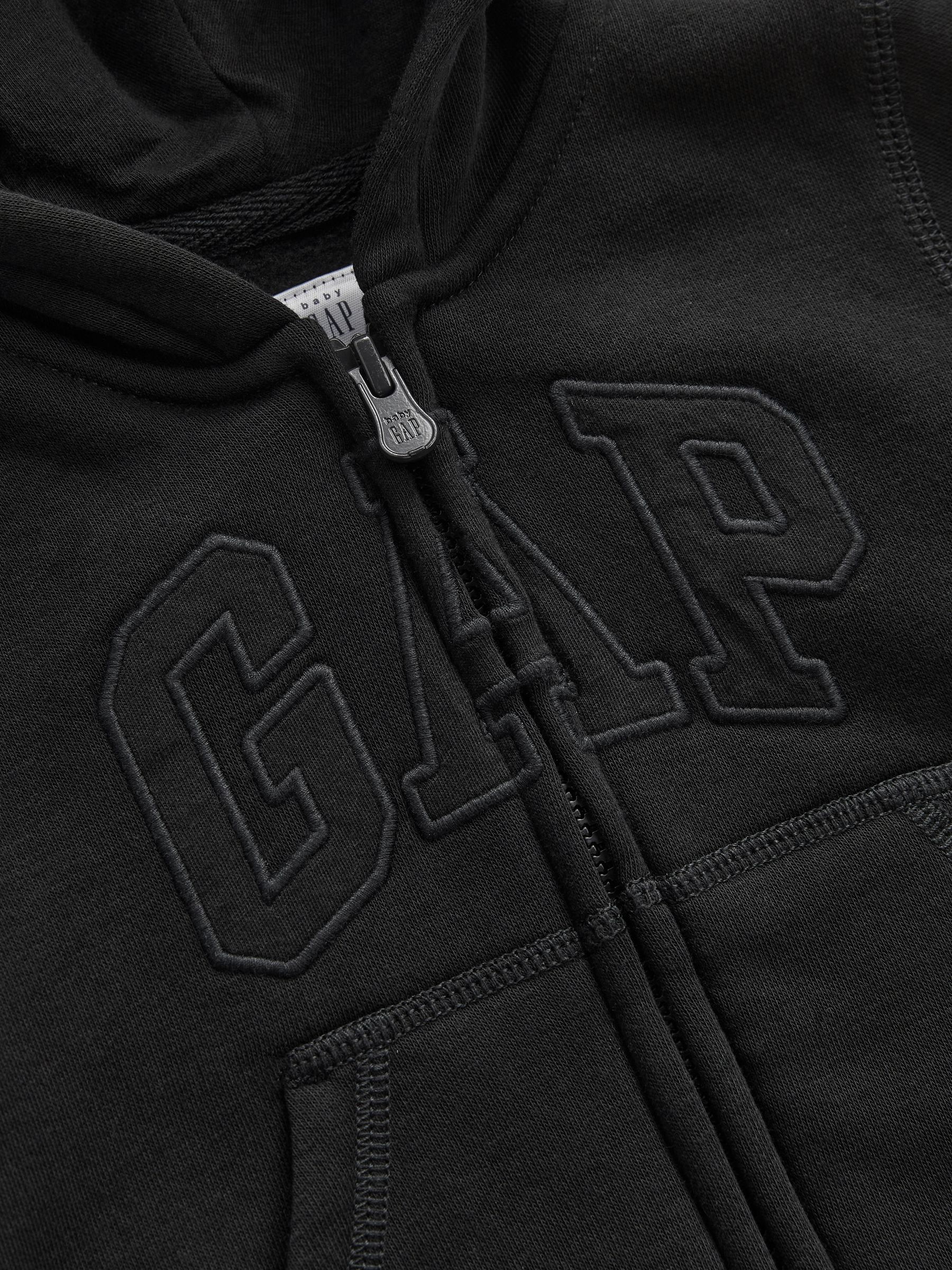 Black Logo Zip Up Hoodie (Newborn - 5yrs) - Image 3 of 3