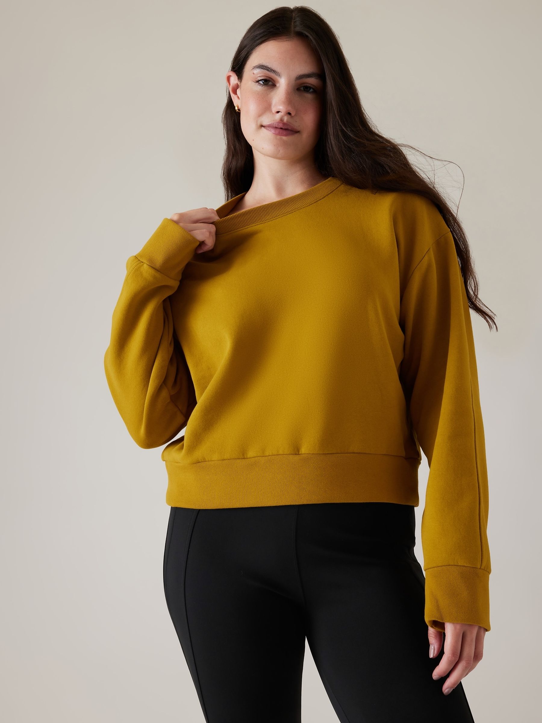 Athleta Green Retroplush Revive Crewneck Sweatshirt - Image 4 of 5