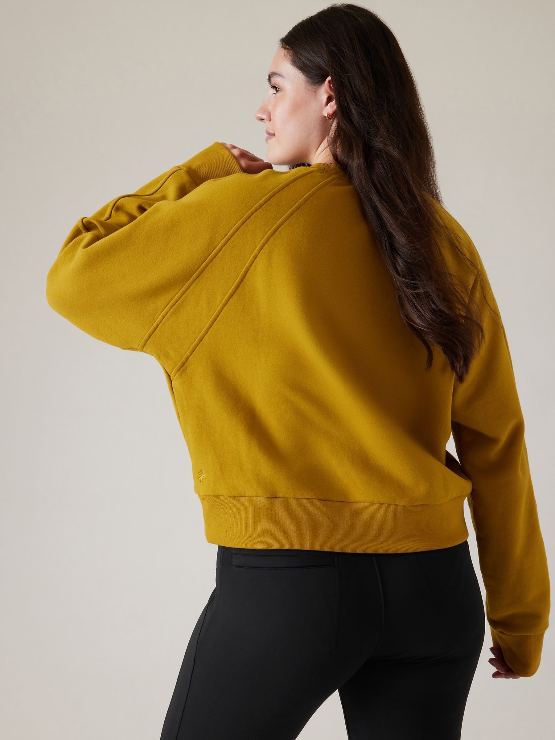Athleta Green Retroplush Revive Crewneck Sweatshirt - Image 5 of 5