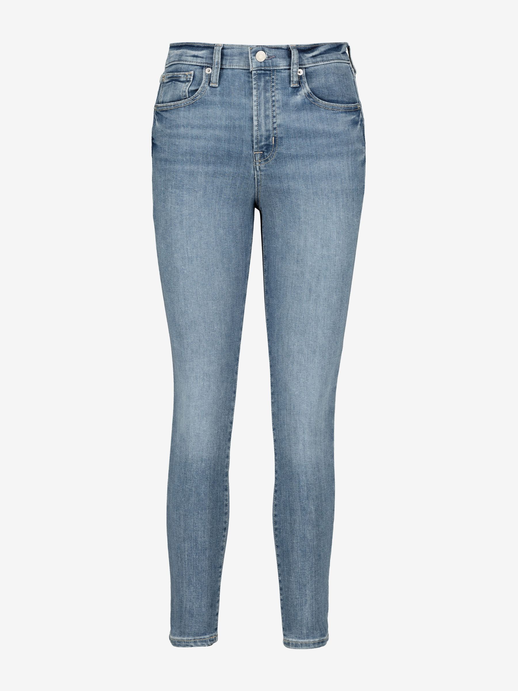 Light Indigo Blue High Waisted Stretch True Skinny Jeans - Image 5 of 6