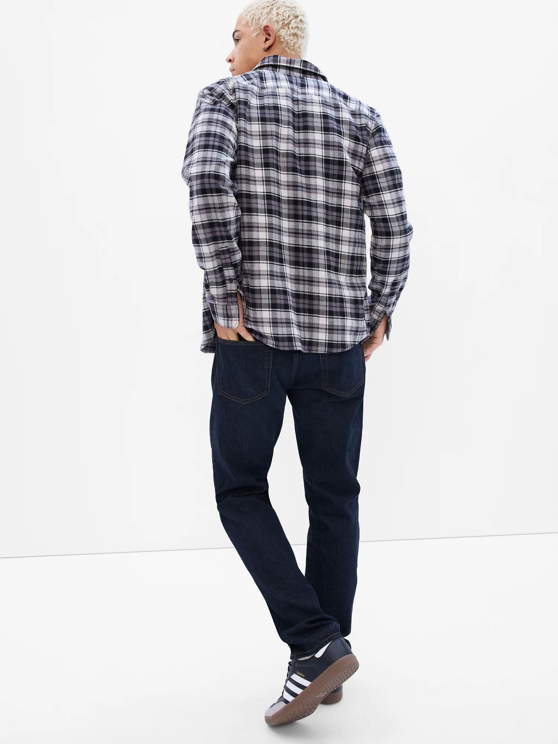 Dark Wash Blue Straight Fit Stretch Jeans - Image 2 of 4