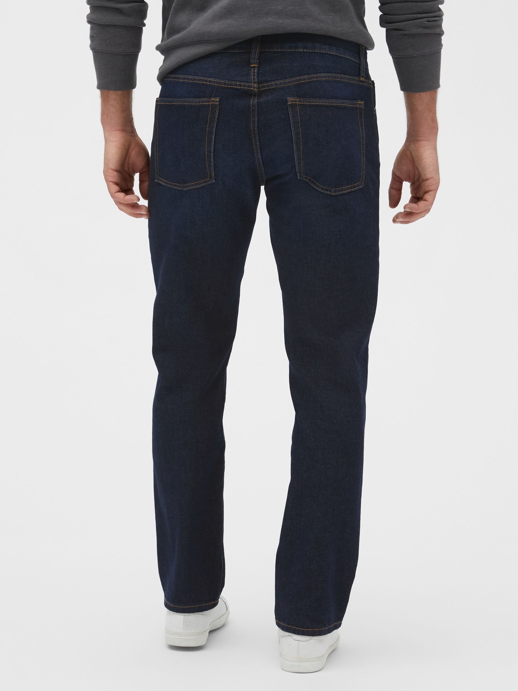 Dark Wash Blue Straight Fit Stretch Jeans - Image 4 of 4