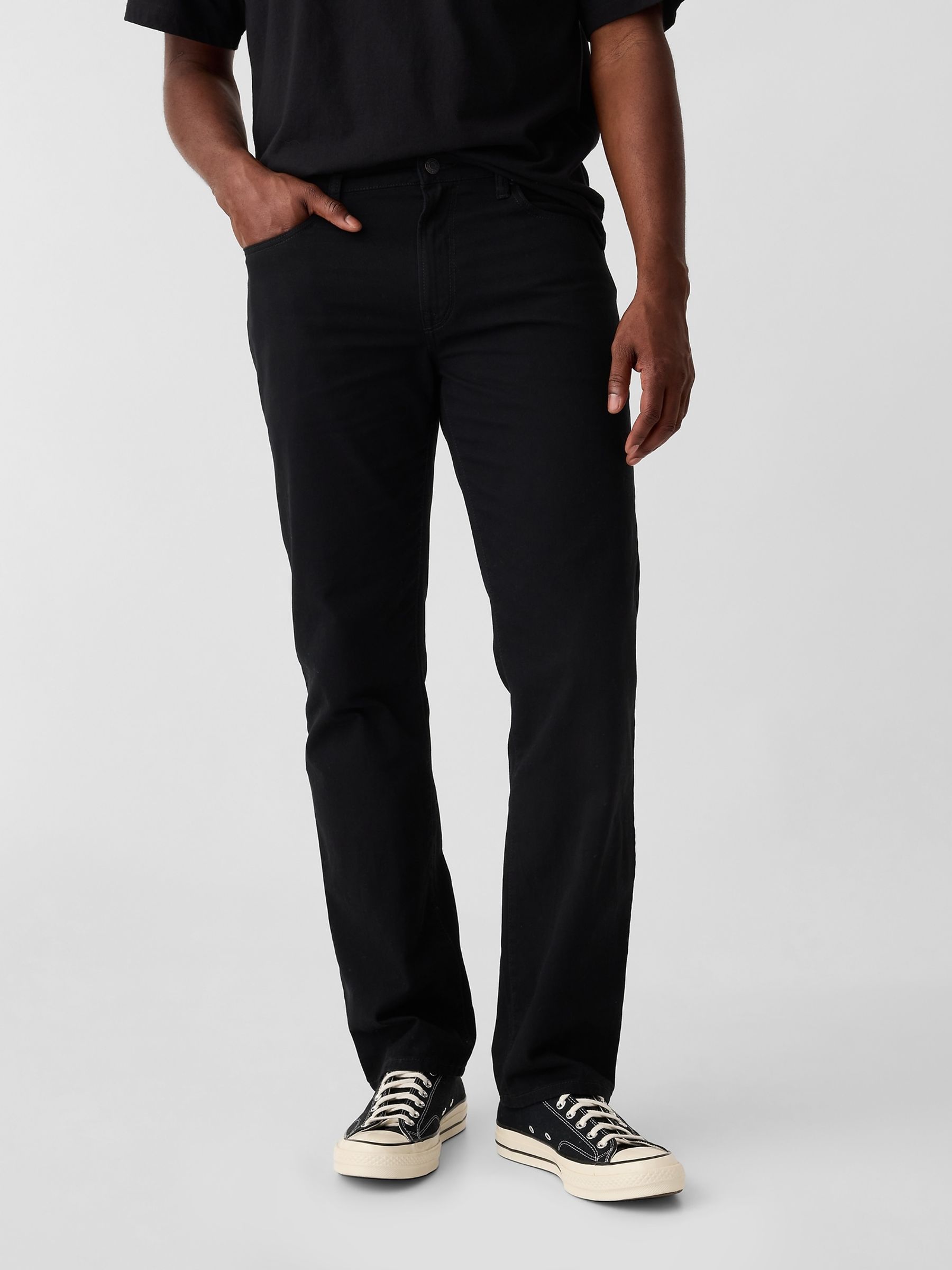 Black Straight Fit Stretch Jeans Gap