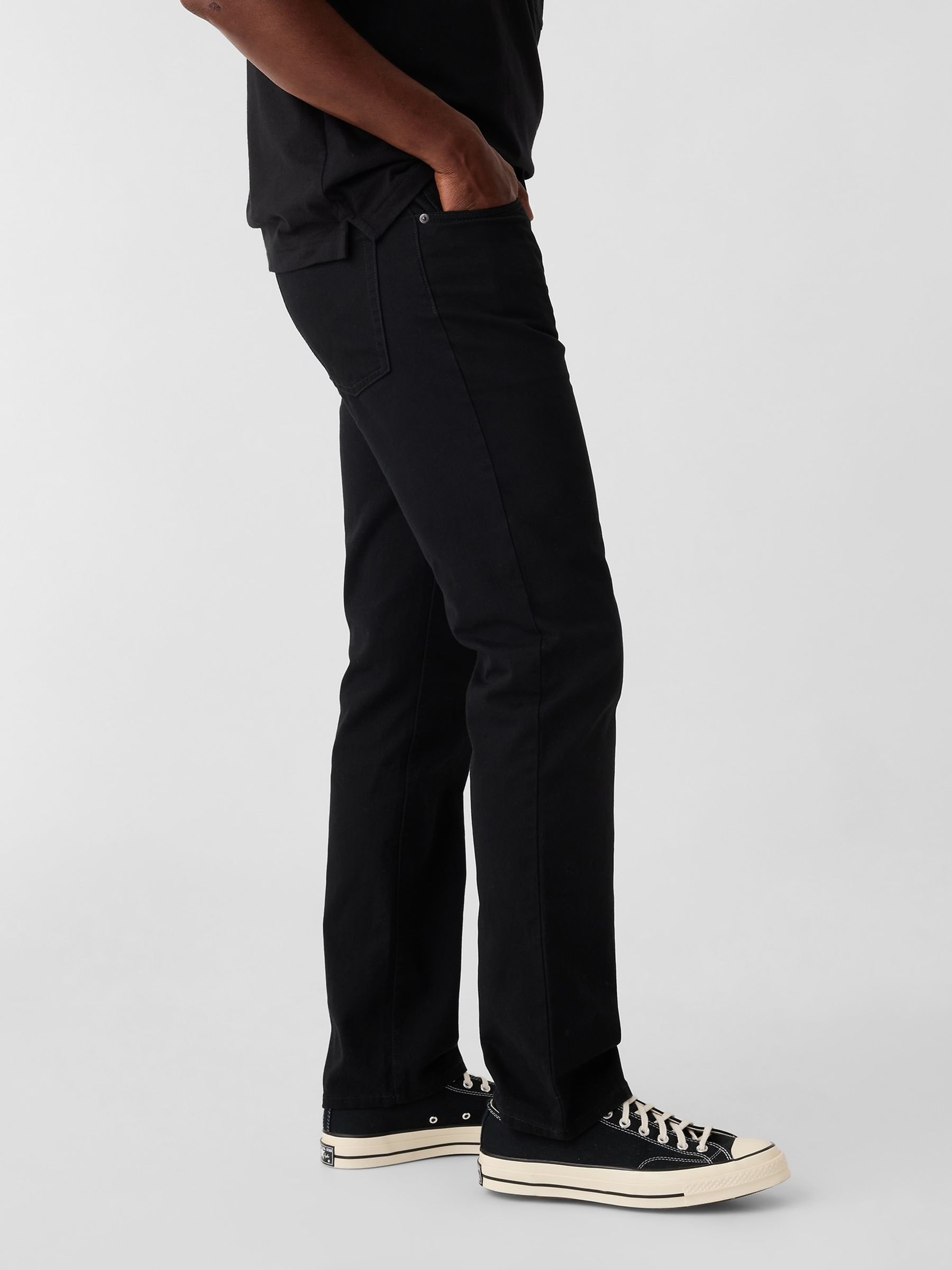 Black Straight Fit Stretch Jeans - Image 4 of 6