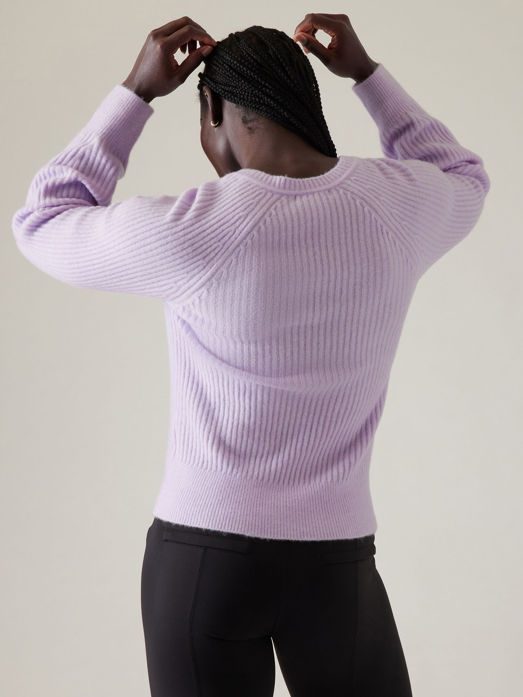 Athleta Purple Layover V-Neck Jumper - Image 2 of 5