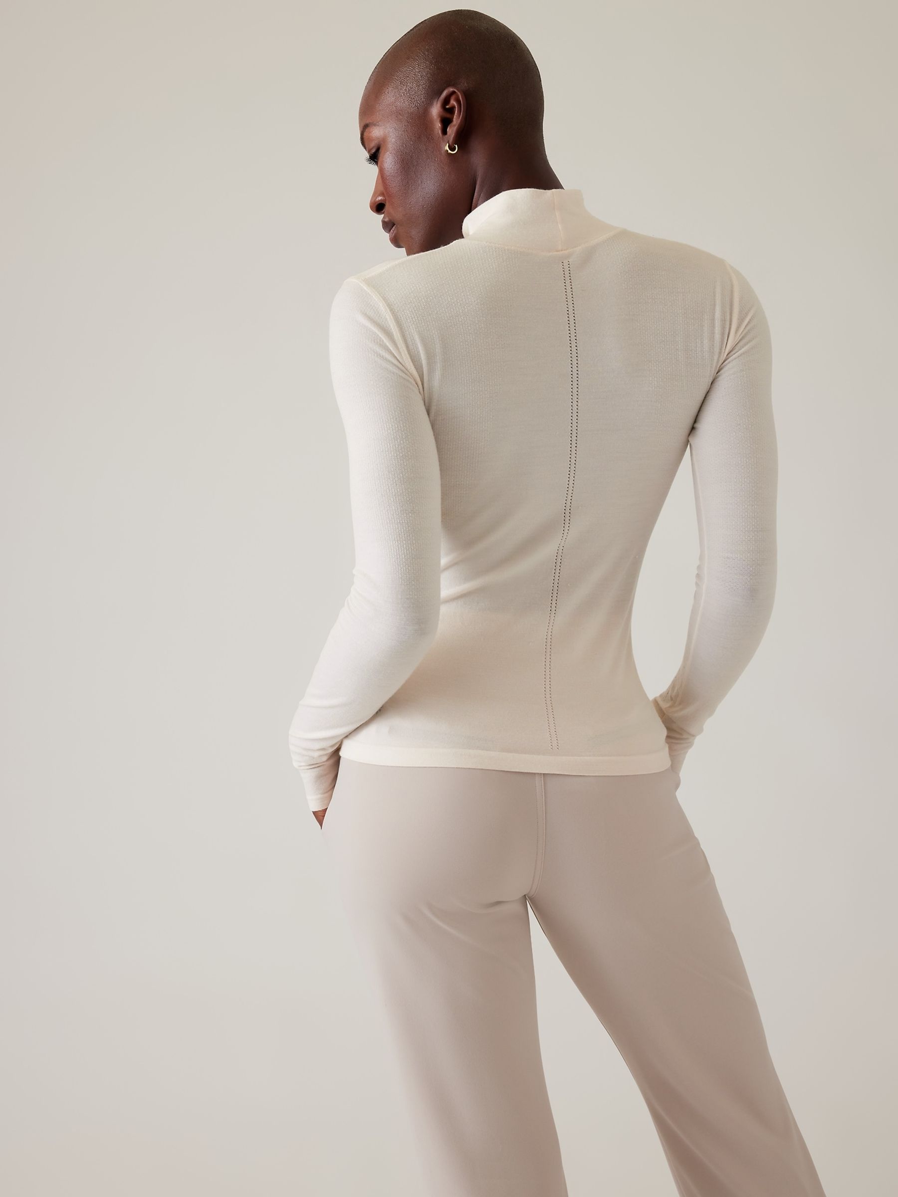 Athleta White Ascent Seamless Turtleneck T-Shirt - Image 7 of 9