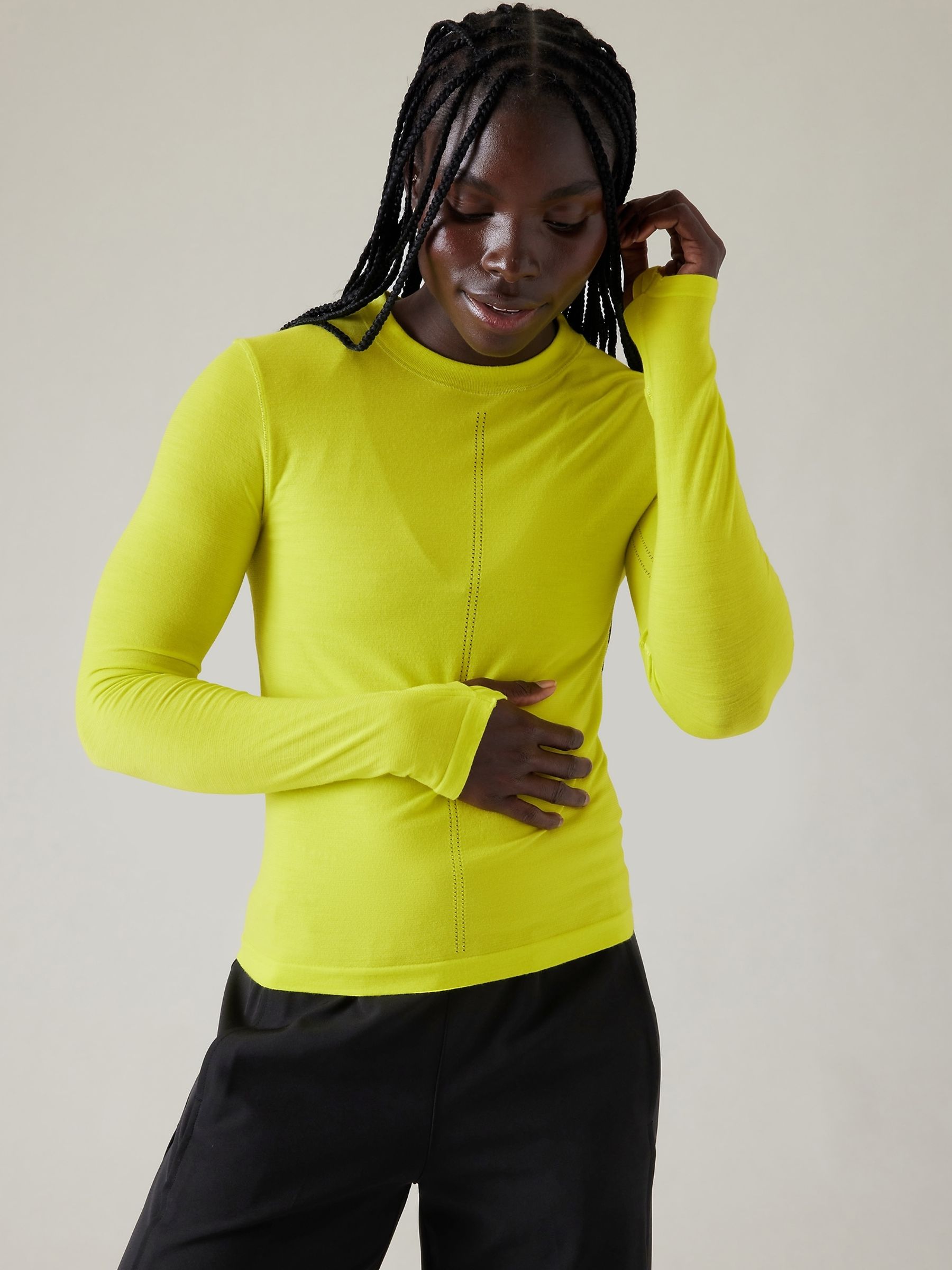 Athleta Yellow Ascent Seamless Top - Image 1 of 5