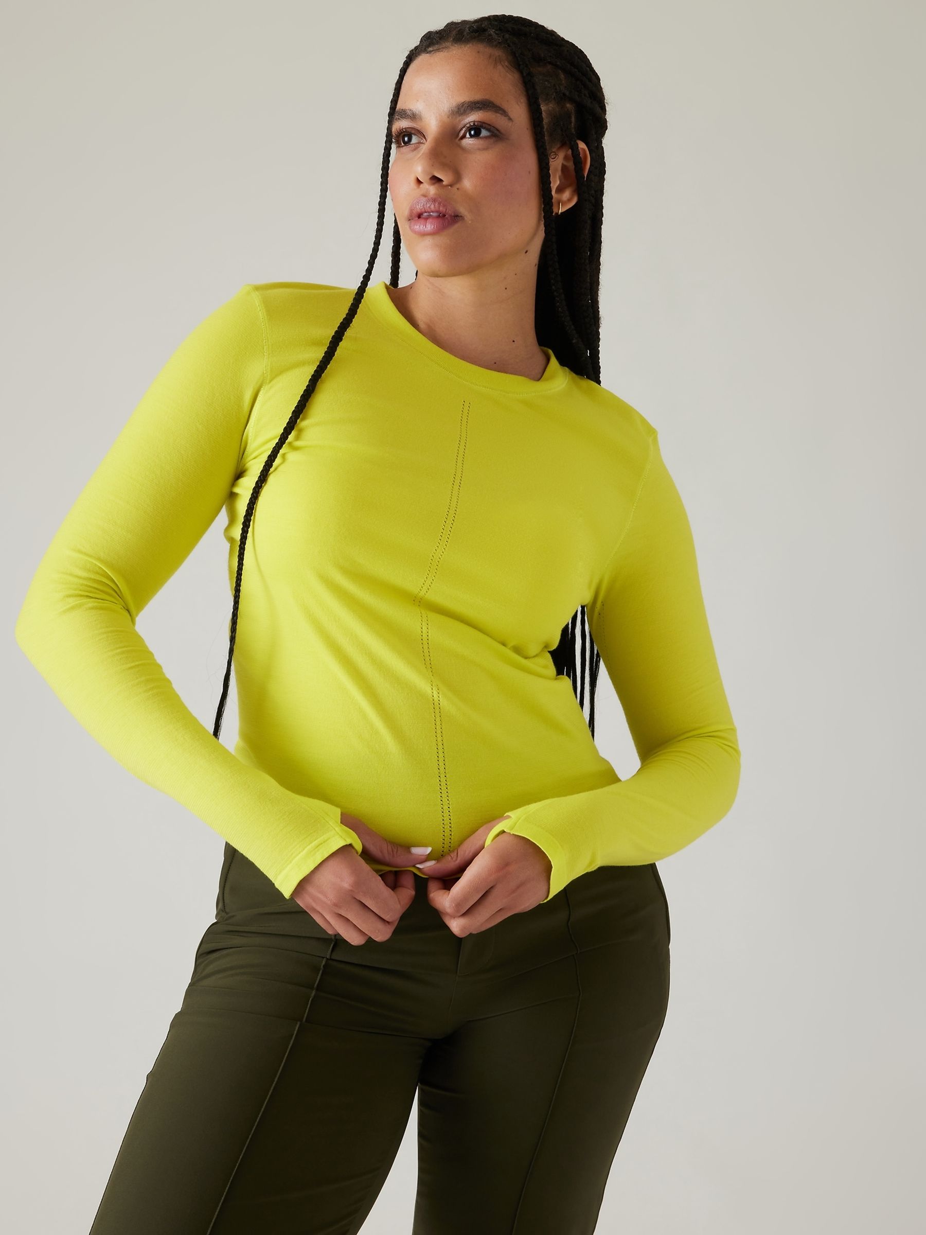 Athleta Yellow Ascent Seamless Top - Image 4 of 5