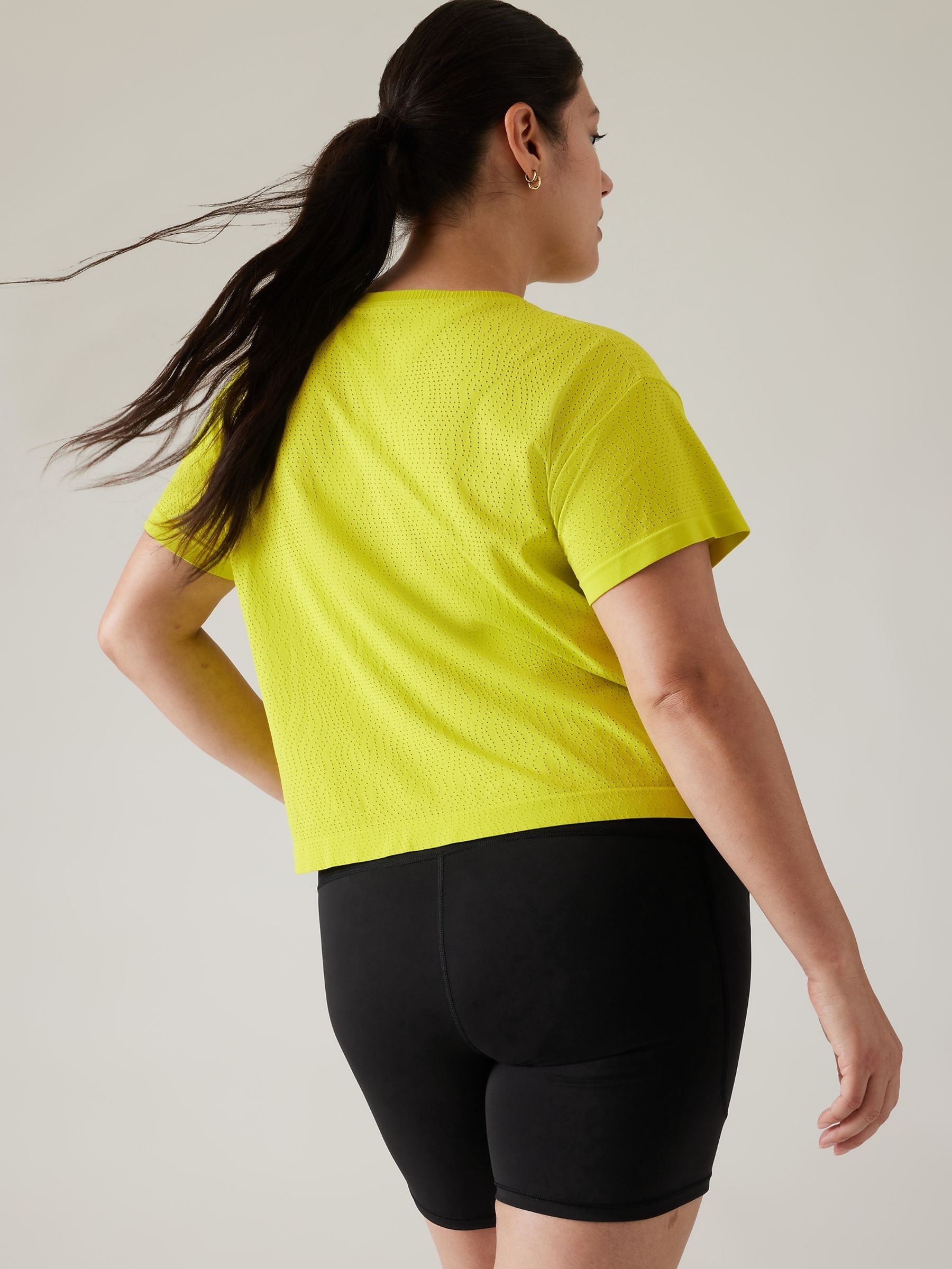 Athleta Yellow Ether Seamless Mesh T-Shirt - Image 2 of 6