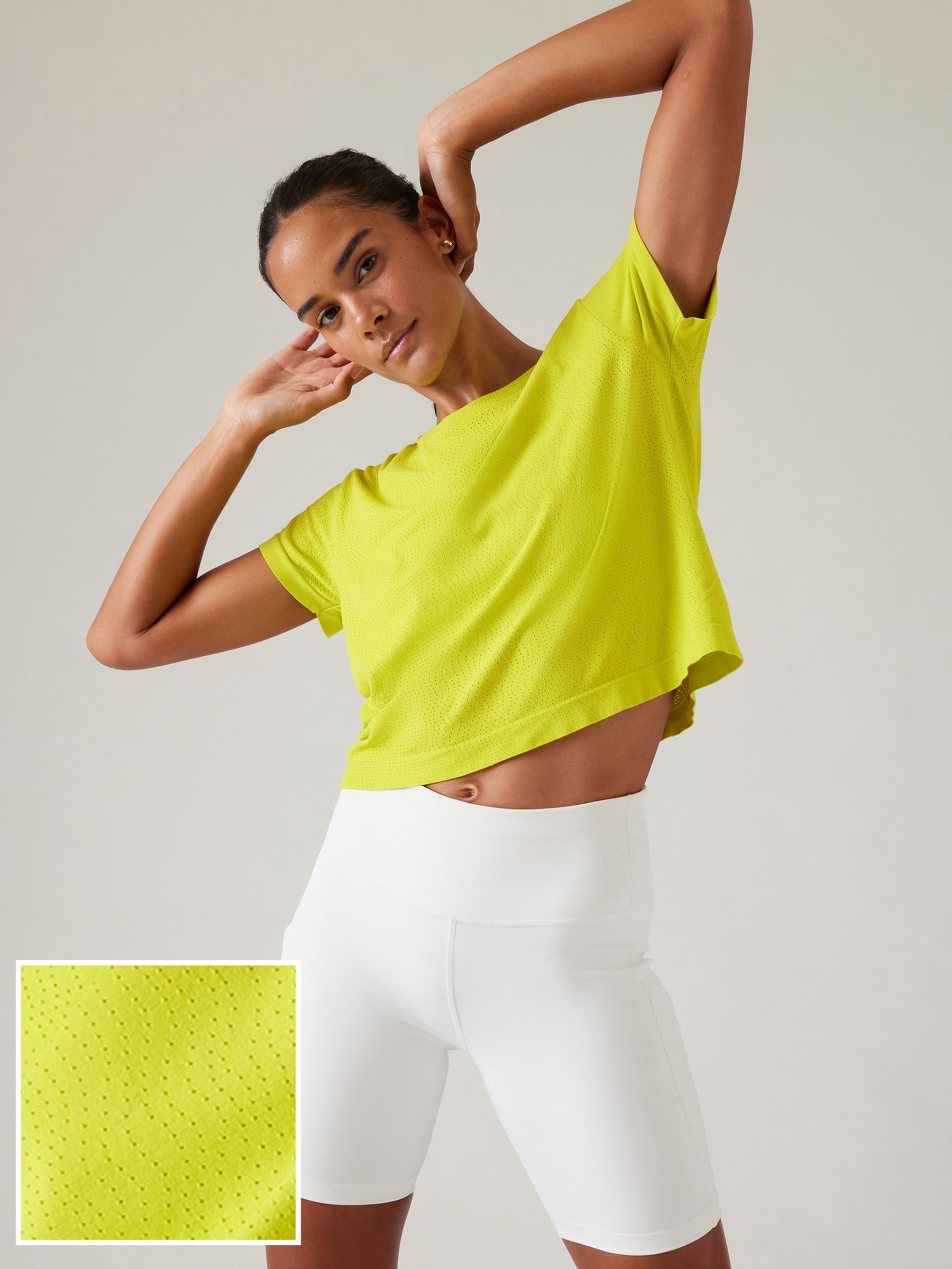 Athleta Yellow Ether Seamless Mesh T-Shirt - Image 3 of 6