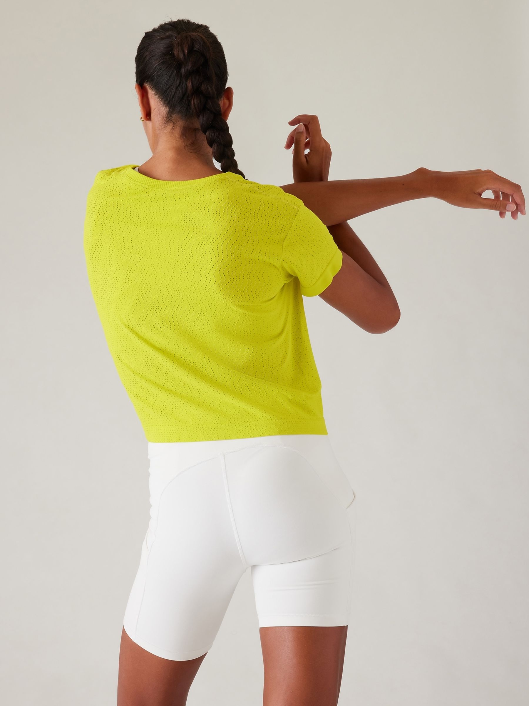 Athleta Yellow Ether Seamless Mesh T-Shirt - Image 5 of 6
