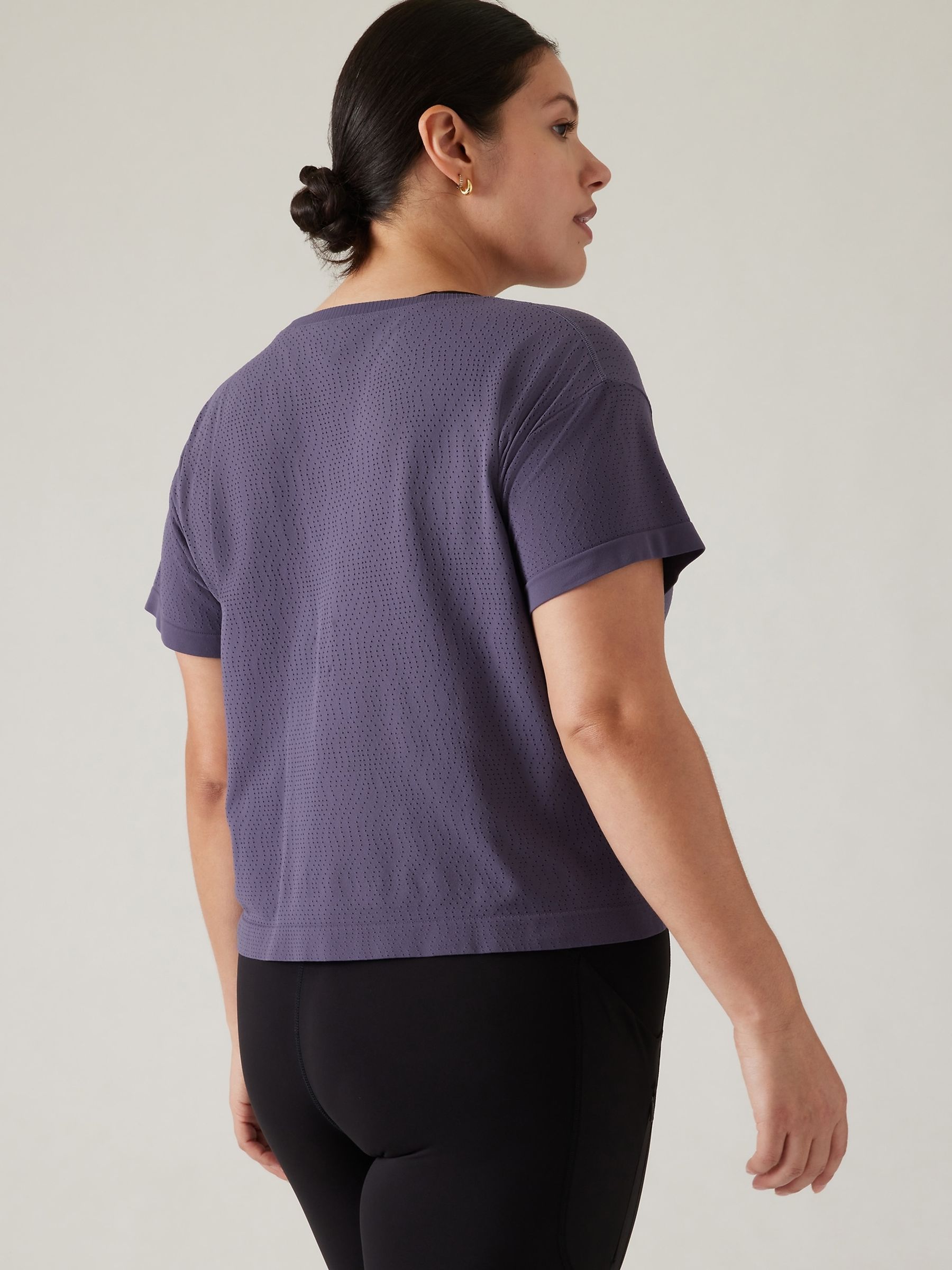 Athleta Purple Ether Seamless Mesh T-Shirt - Image 2 of 6