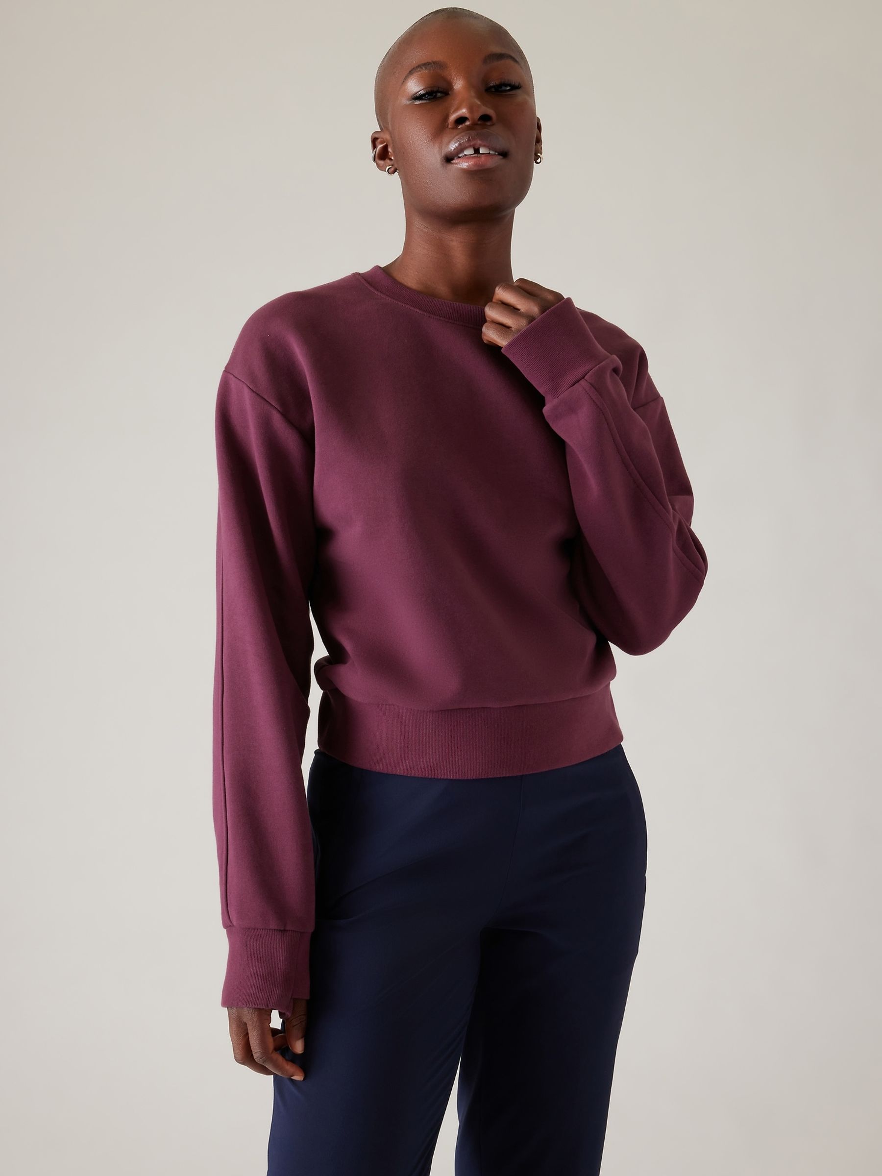 Athleta Purple Retroplush Revive Crewneck Sweatshirt - Image 1 of 5