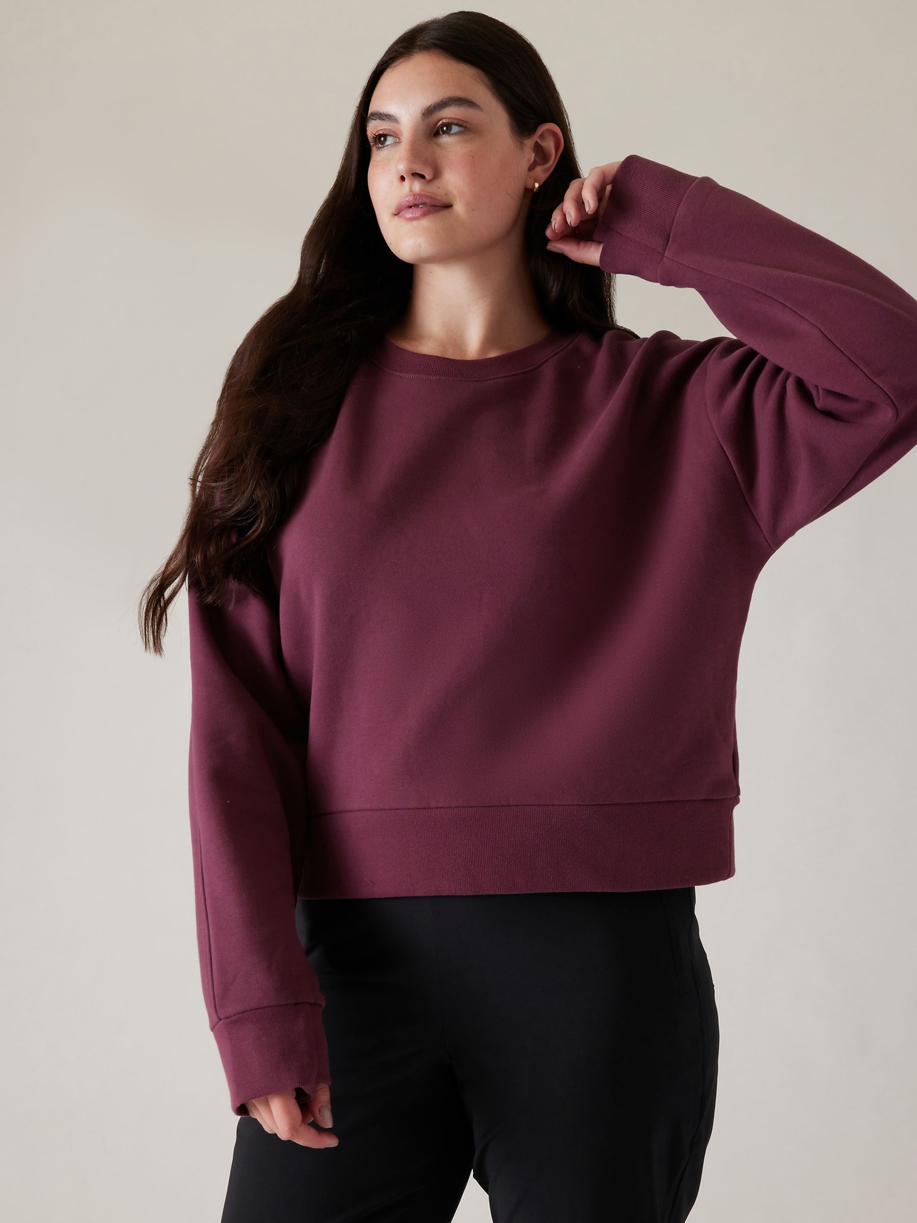 Athleta Purple Retroplush Revive Crewneck Sweatshirt - Image 4 of 5
