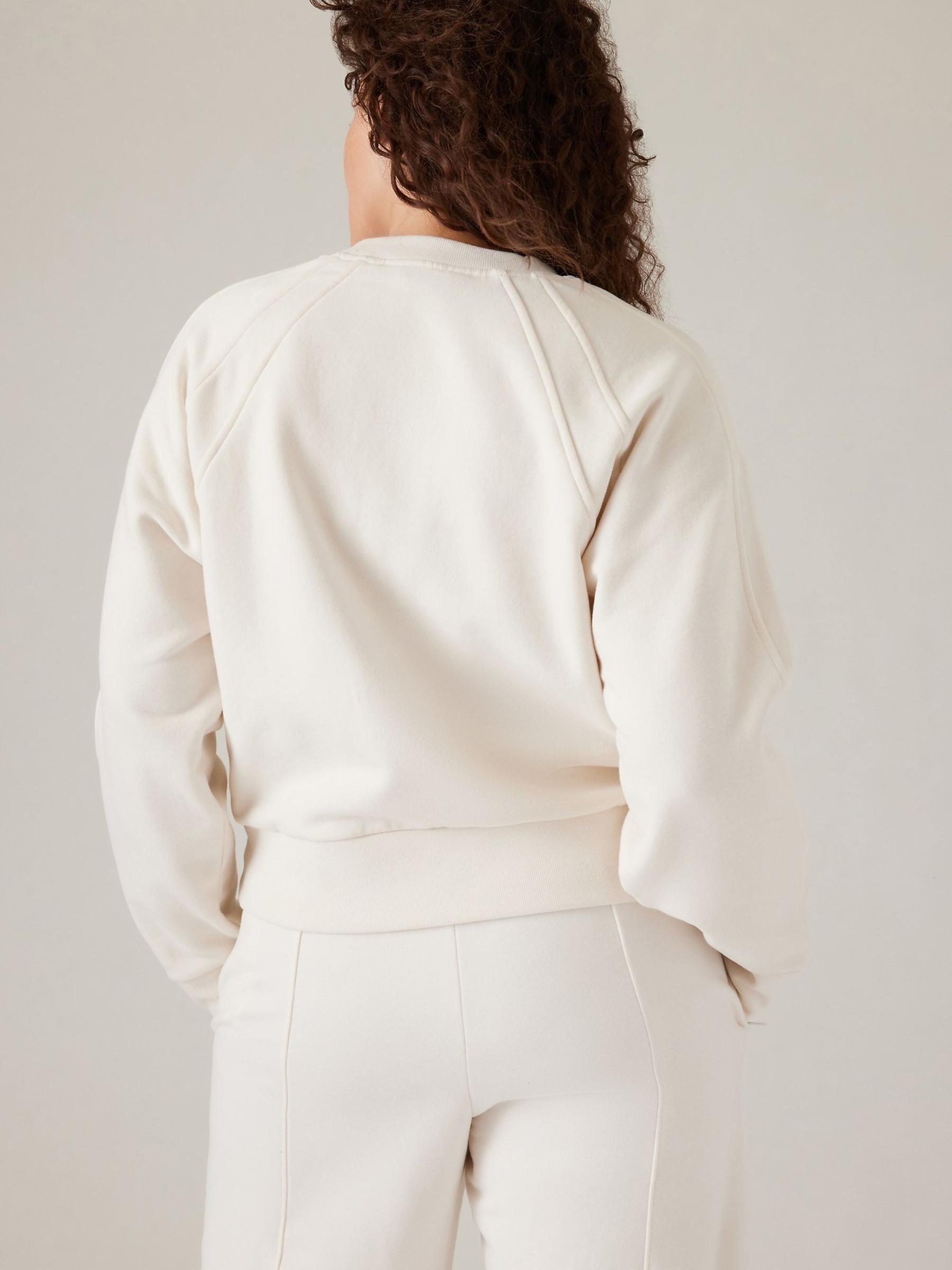 Athleta White Retroplush Revive Crewneck Sweatshirt - Image 5 of 5