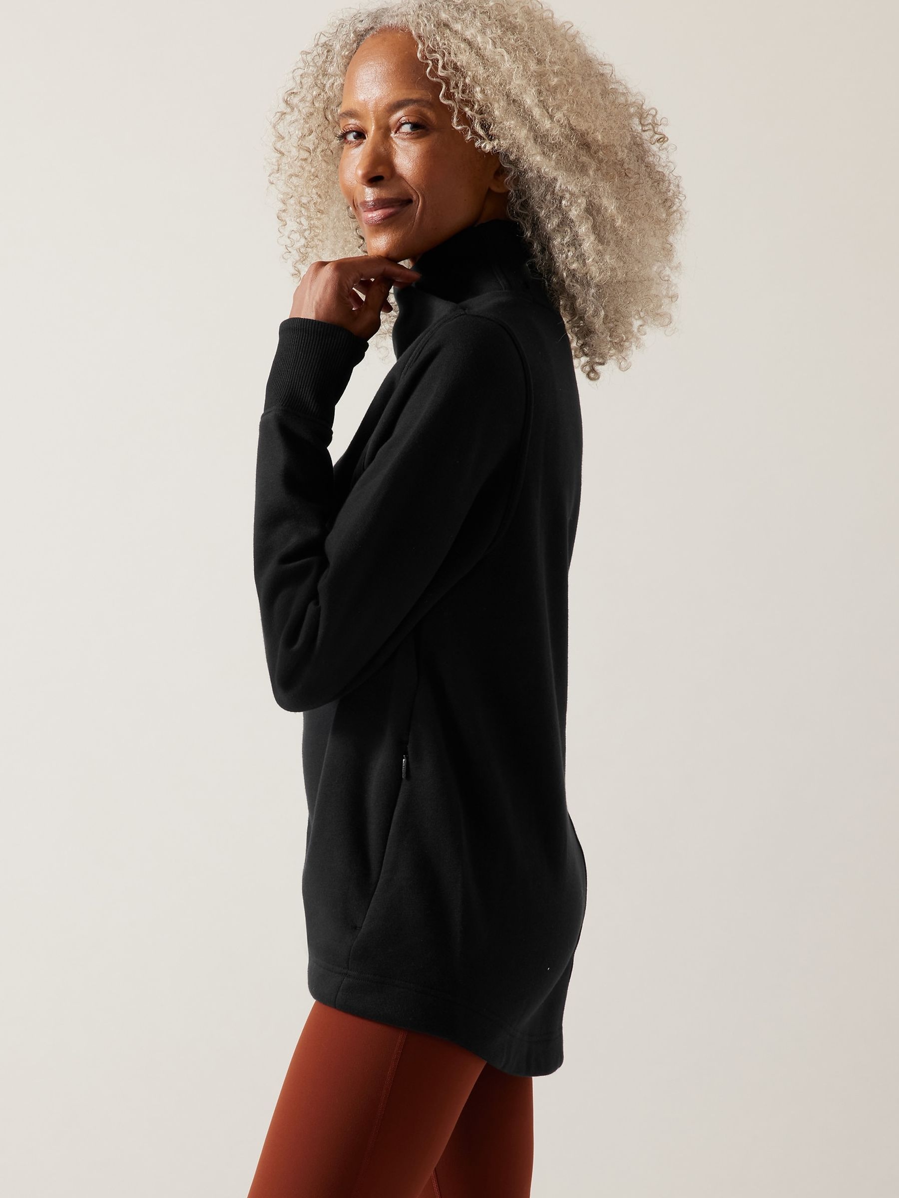 Athleta Black Cosy Karma Twist Neck Jumper - Image 3 of 10