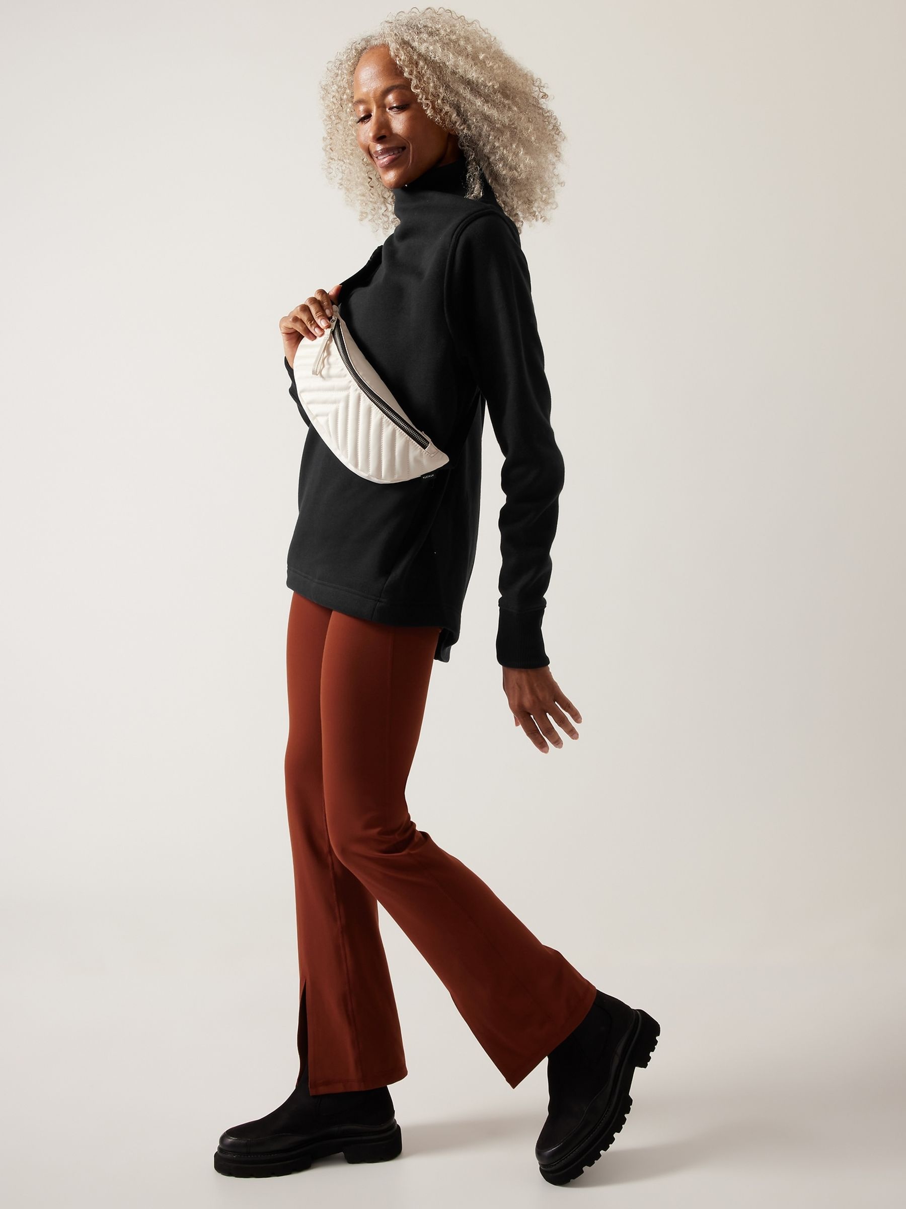 Athleta Black Cosy Karma Twist Neck Jumper - Image 4 of 10