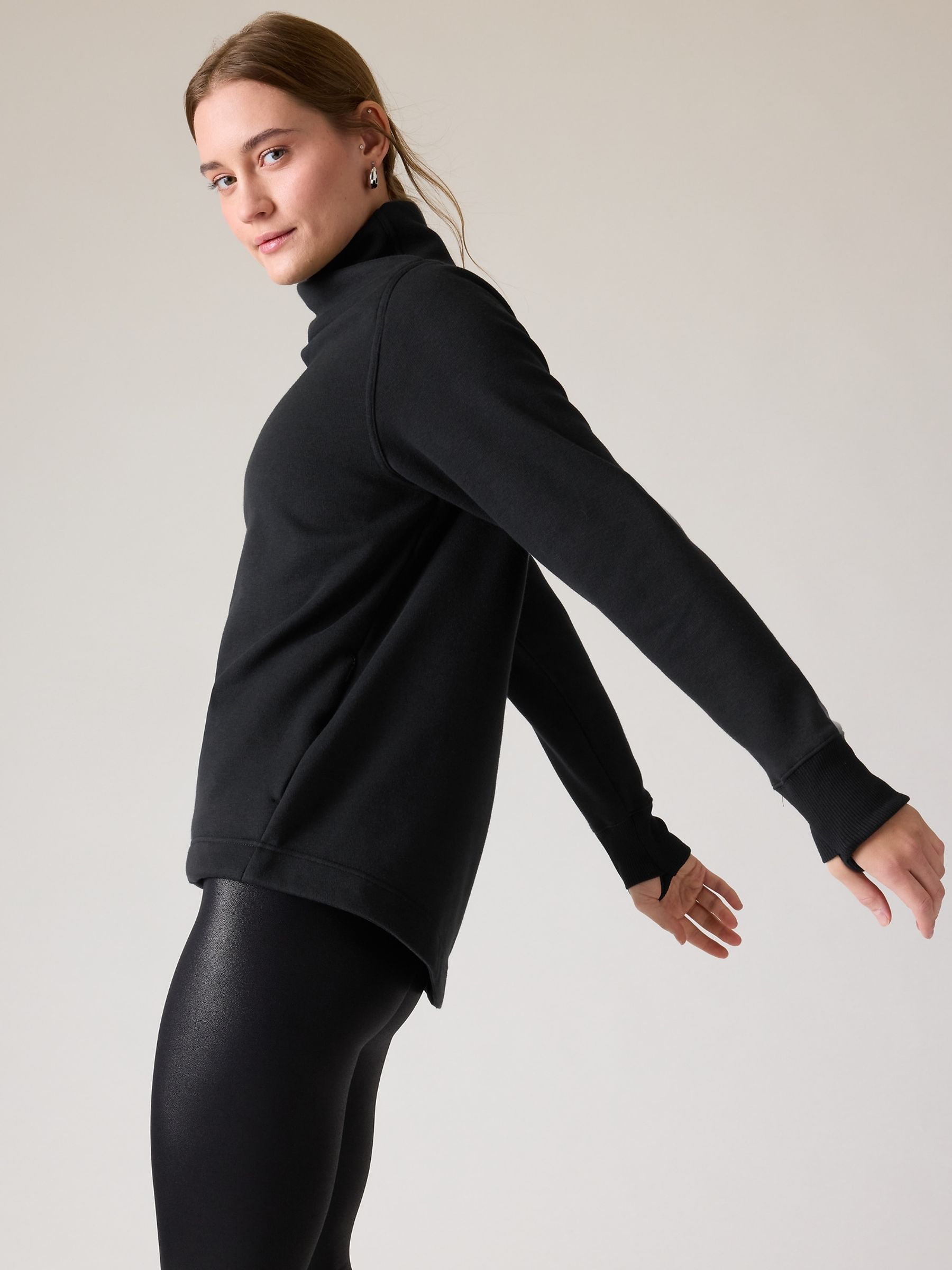 Athleta Black Cosy Karma Twist Neck Jumper - Image 9 of 10