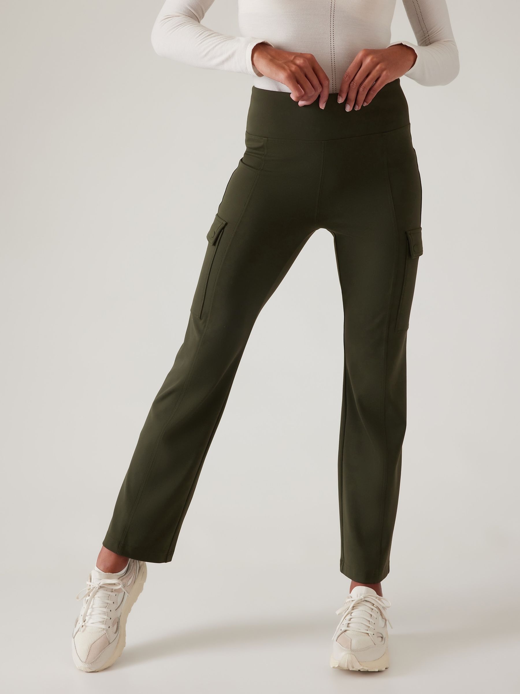 Athleta Green Delancey Straight Cargo Trousers - Image 1 of 5