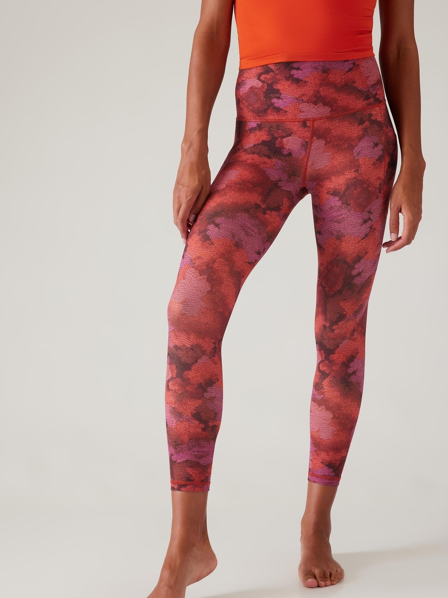 Athleta Red Salutation Stash 7/8 Leggings - Image 1 of 5