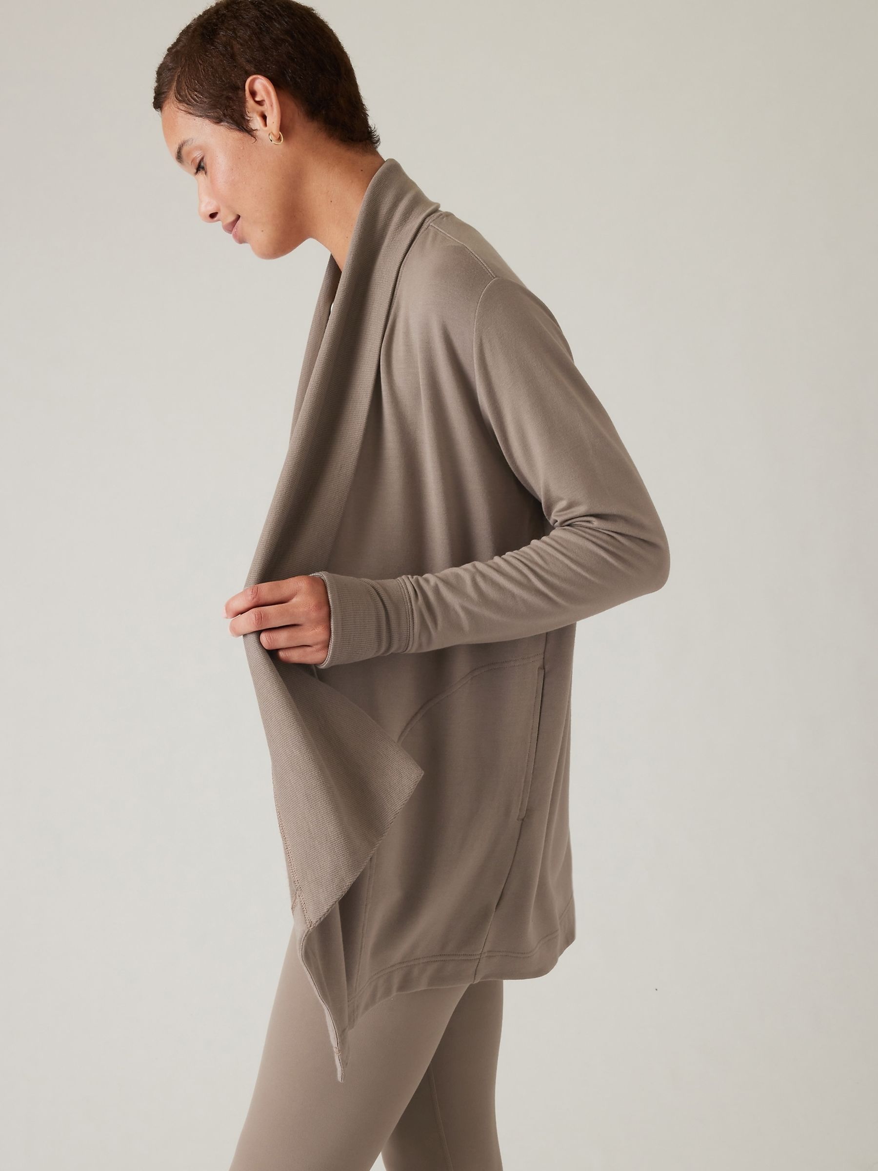 Athleta Neutral Pranayama Restore Long Wrap Cardigan - Image 3 of 4