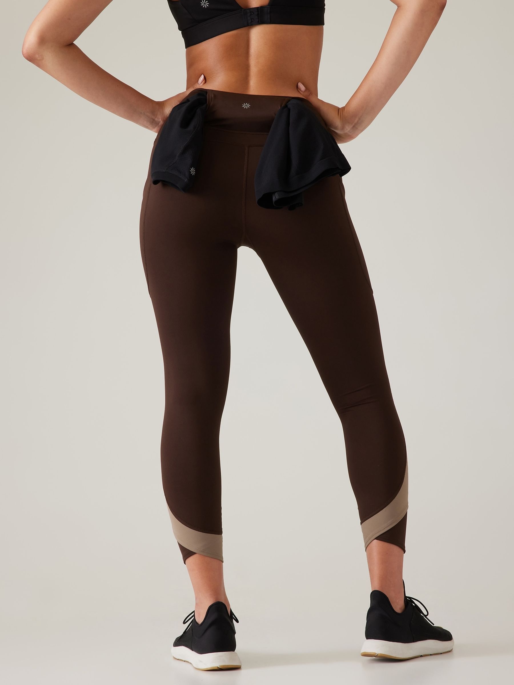 Athleta Brown Ultimate Stash Colourblock 7/8 Leggings - Image 2 of 6