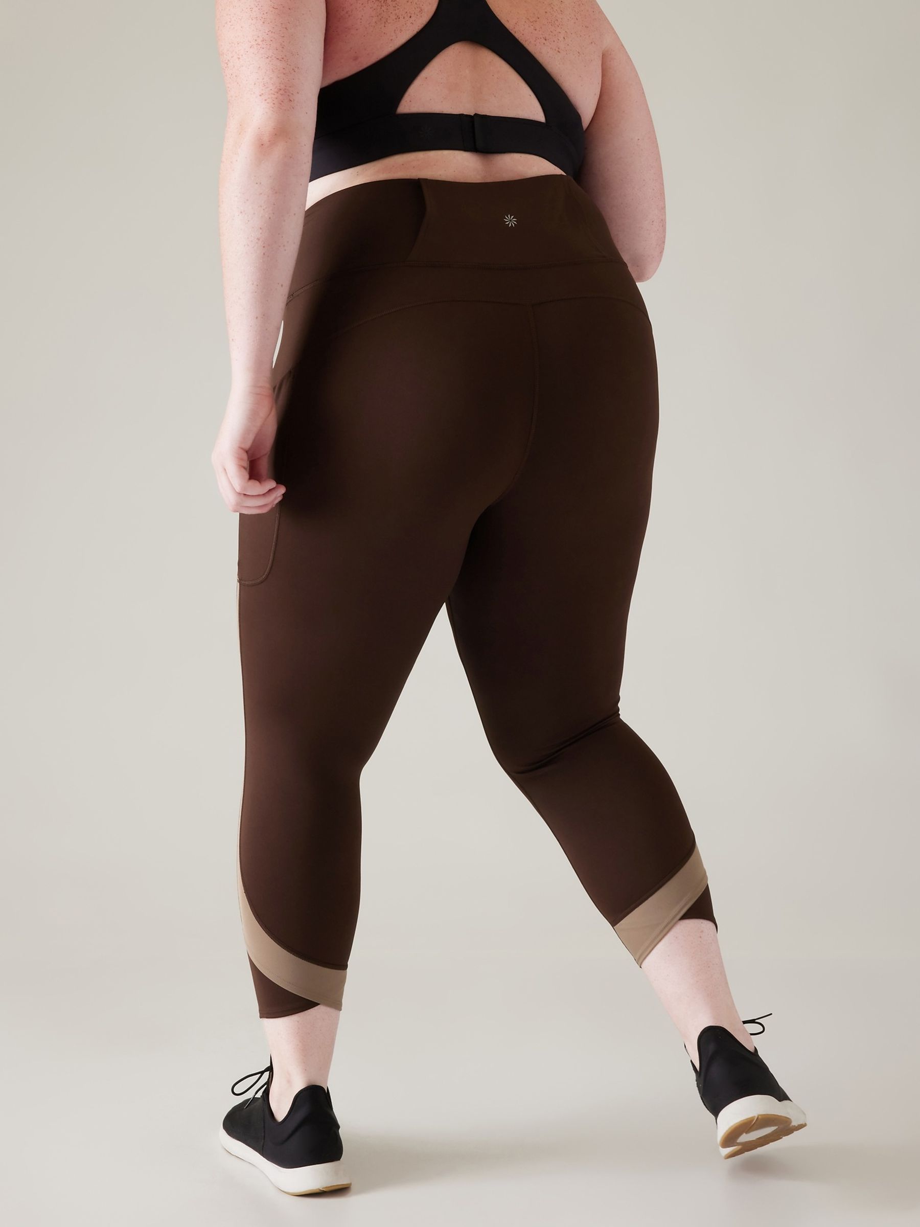 Athleta Brown Ultimate Stash Colourblock 7/8 Leggings - Image 6 of 6