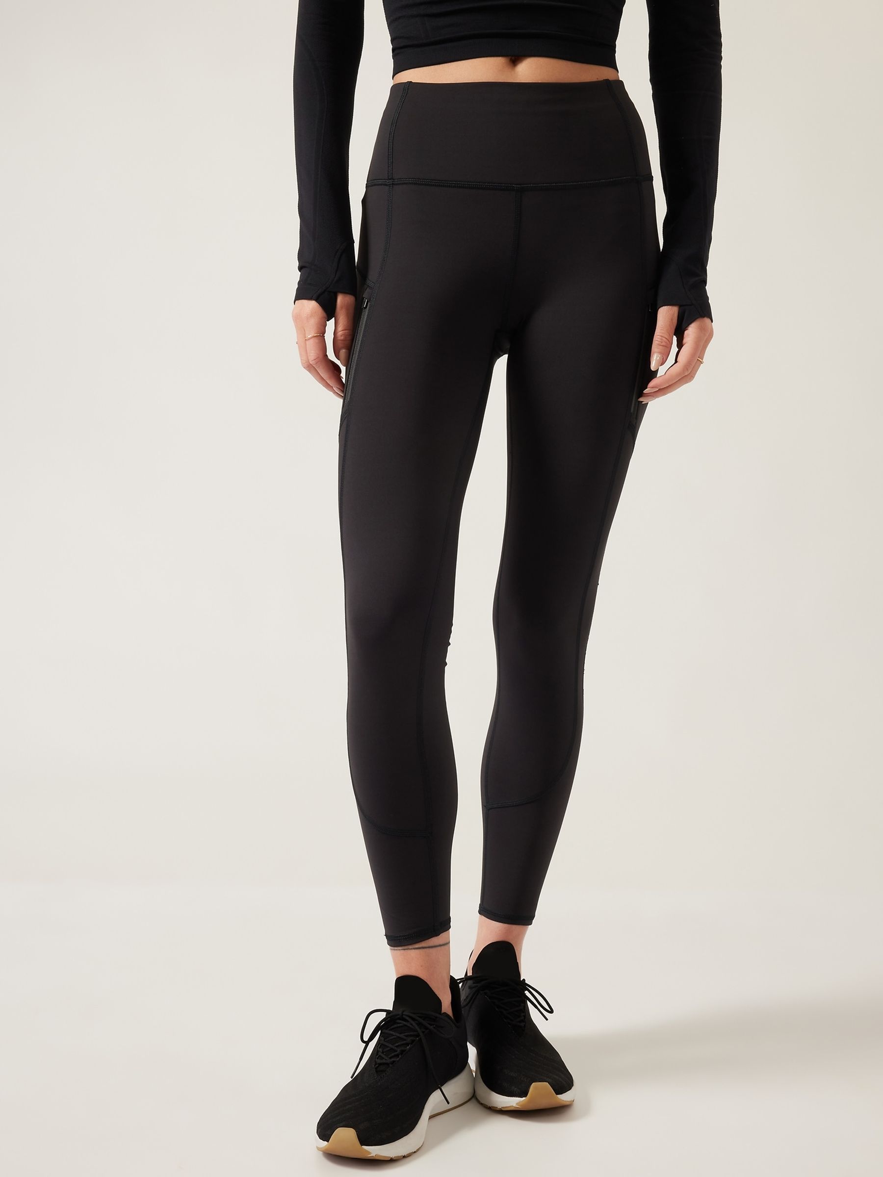 Athleta Black Rainier High Waisted Pocket Leggings - Image 1 of 5