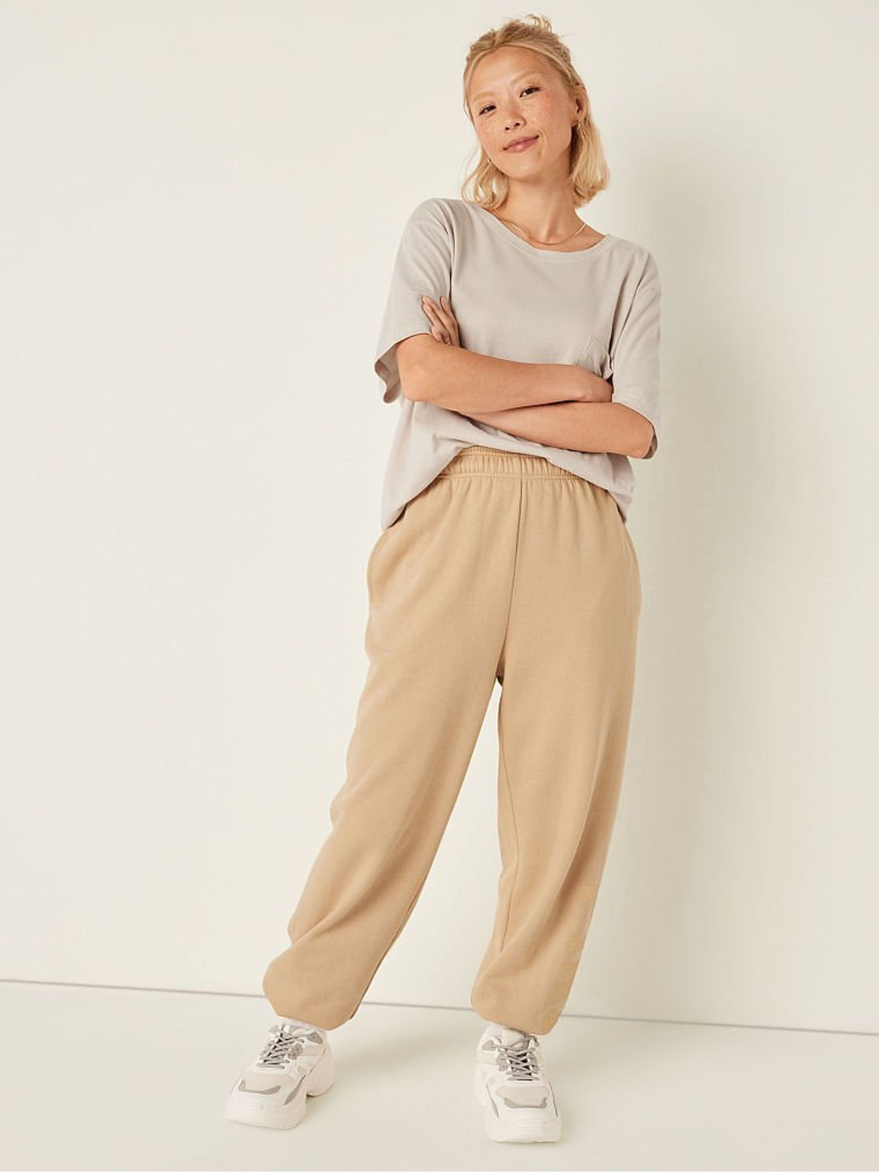Light Sand Brown Fleece Jogger - Image 1 of 4