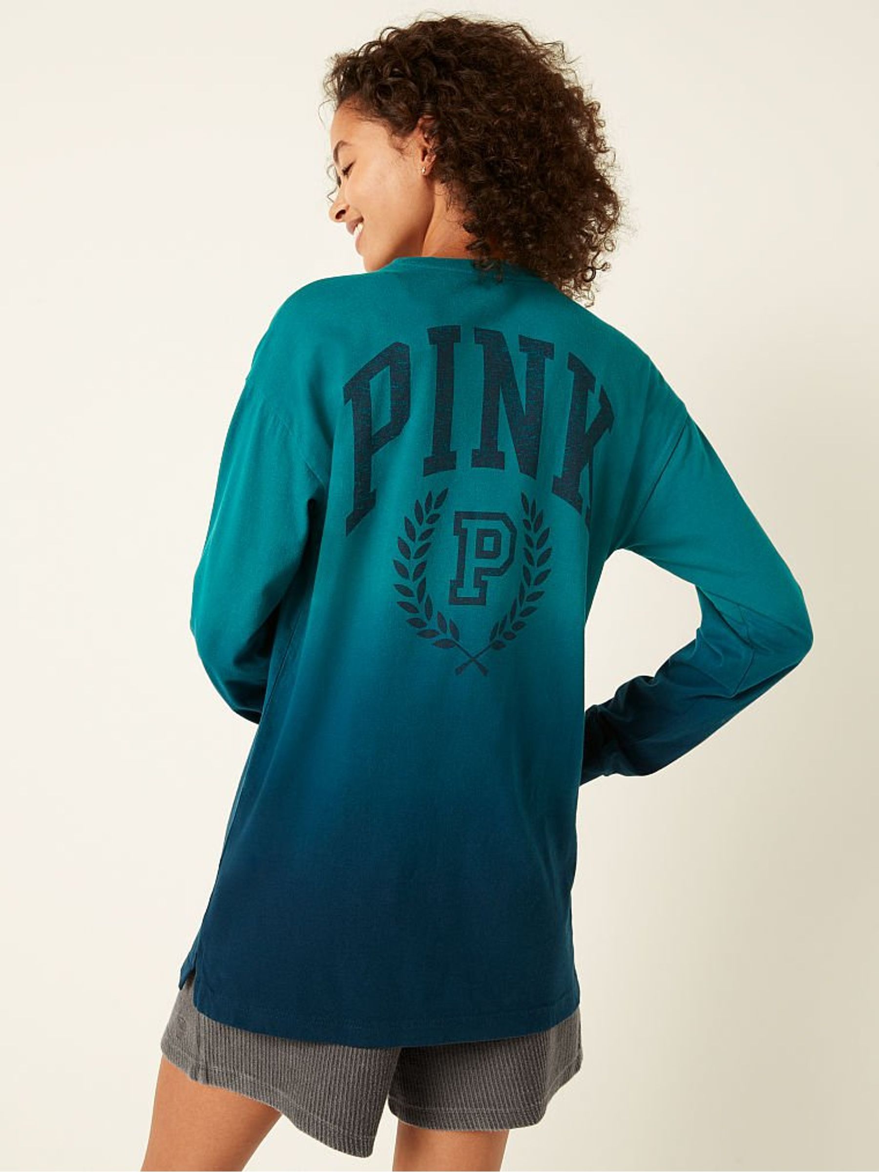 Deep Lake Blue Cotton Long Sleeve Campus TShirt - Image 2 of 4