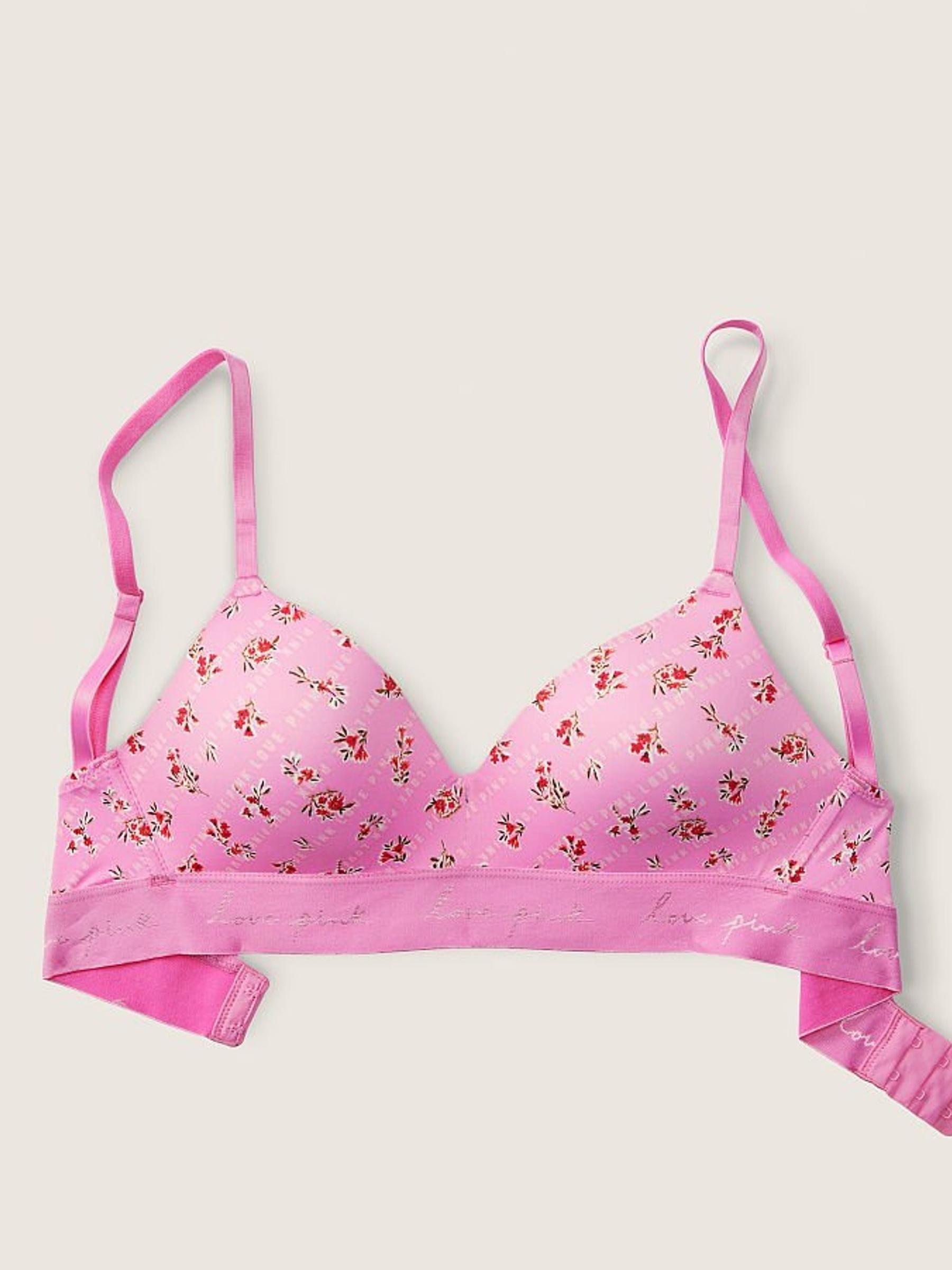 Pink Bloom Logo Floral Wear Everywhere Wireless Lightly Lined Bra - Image 1 of 5