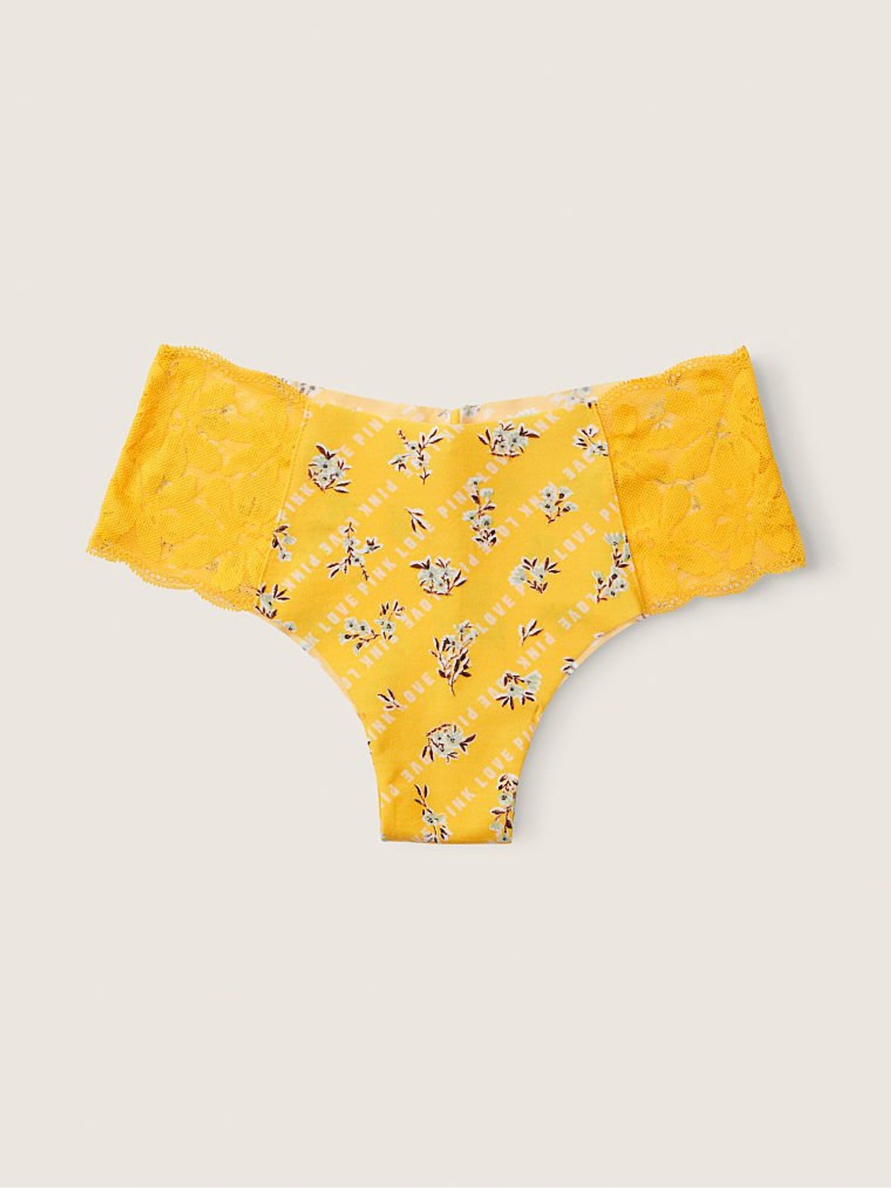 Maize Yellow Floral Logo Yellow No Show Cheeky Knickers - Image 1 of 1