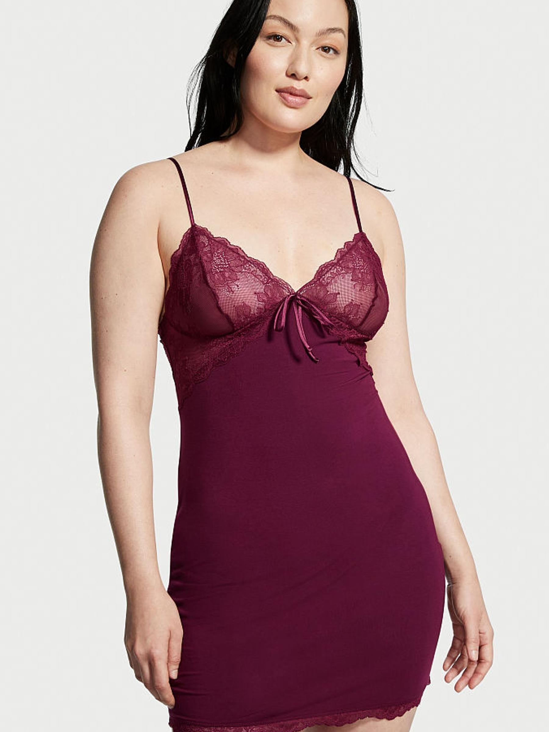 Kir Purple Modal Lace Mini Slip - Image 1 of 3