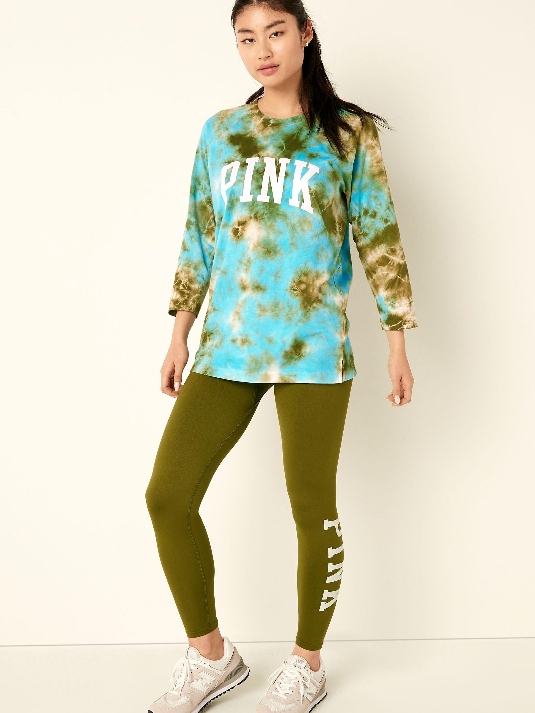 Blue Under Water Tie Dye Cotton / Sleeve Campus Baseball T-Shirt - Image 3 of 4
