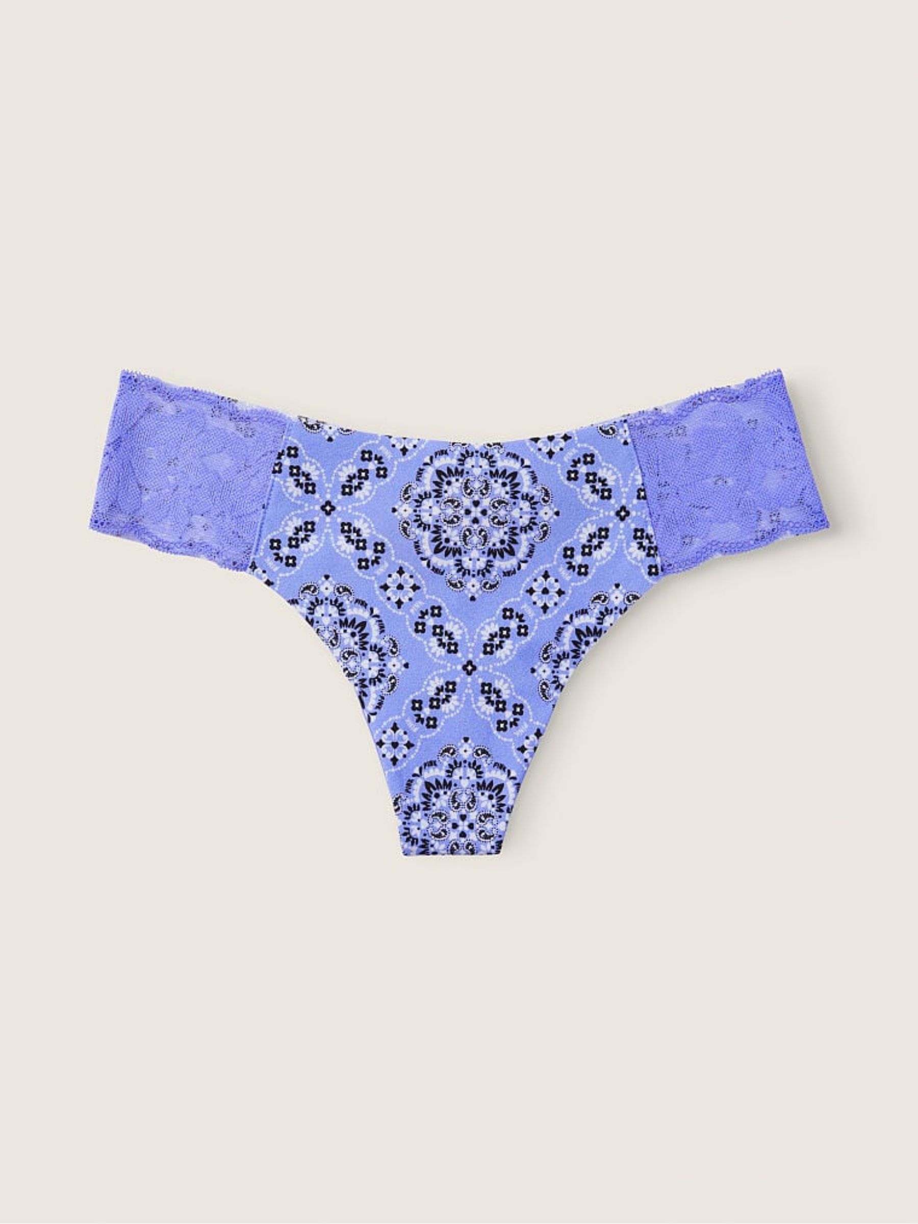 Blue Violet Bandana No Show Thong Knickers - Image 2 of 2