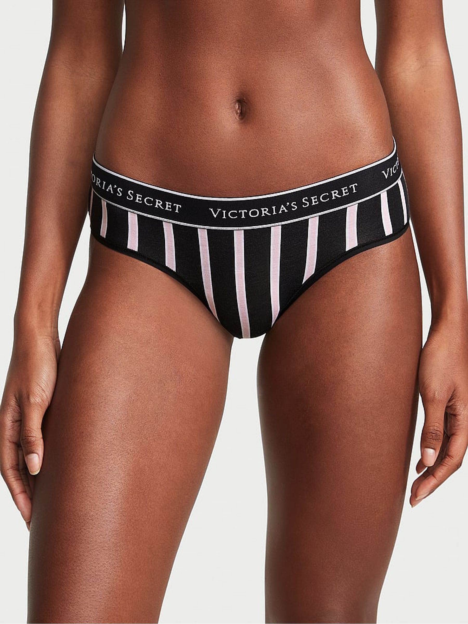 Black Small Classic Stripe Logo Hipster Knickers - Image 1 of 3