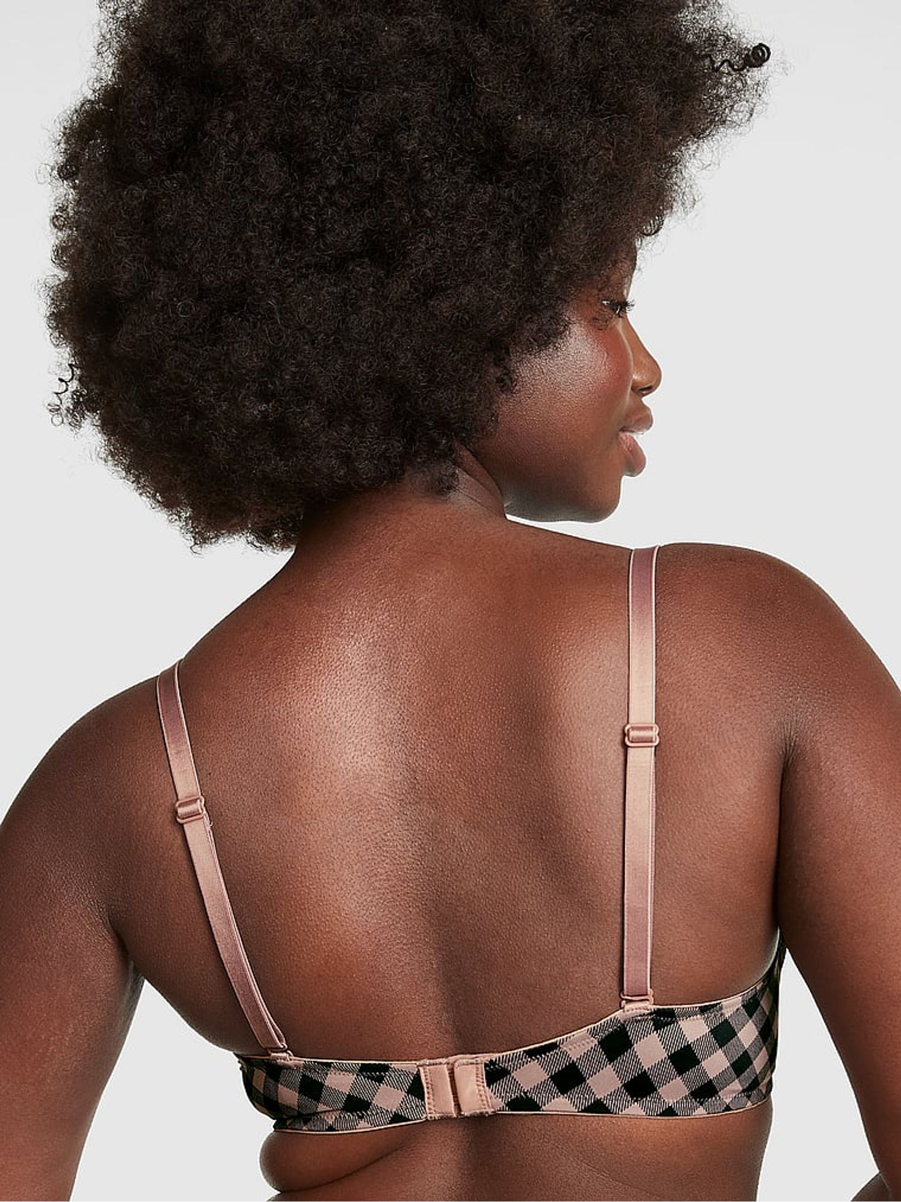 Iced Coffee Brown Tartan Lightly Lined Bra - Image 2 of 3