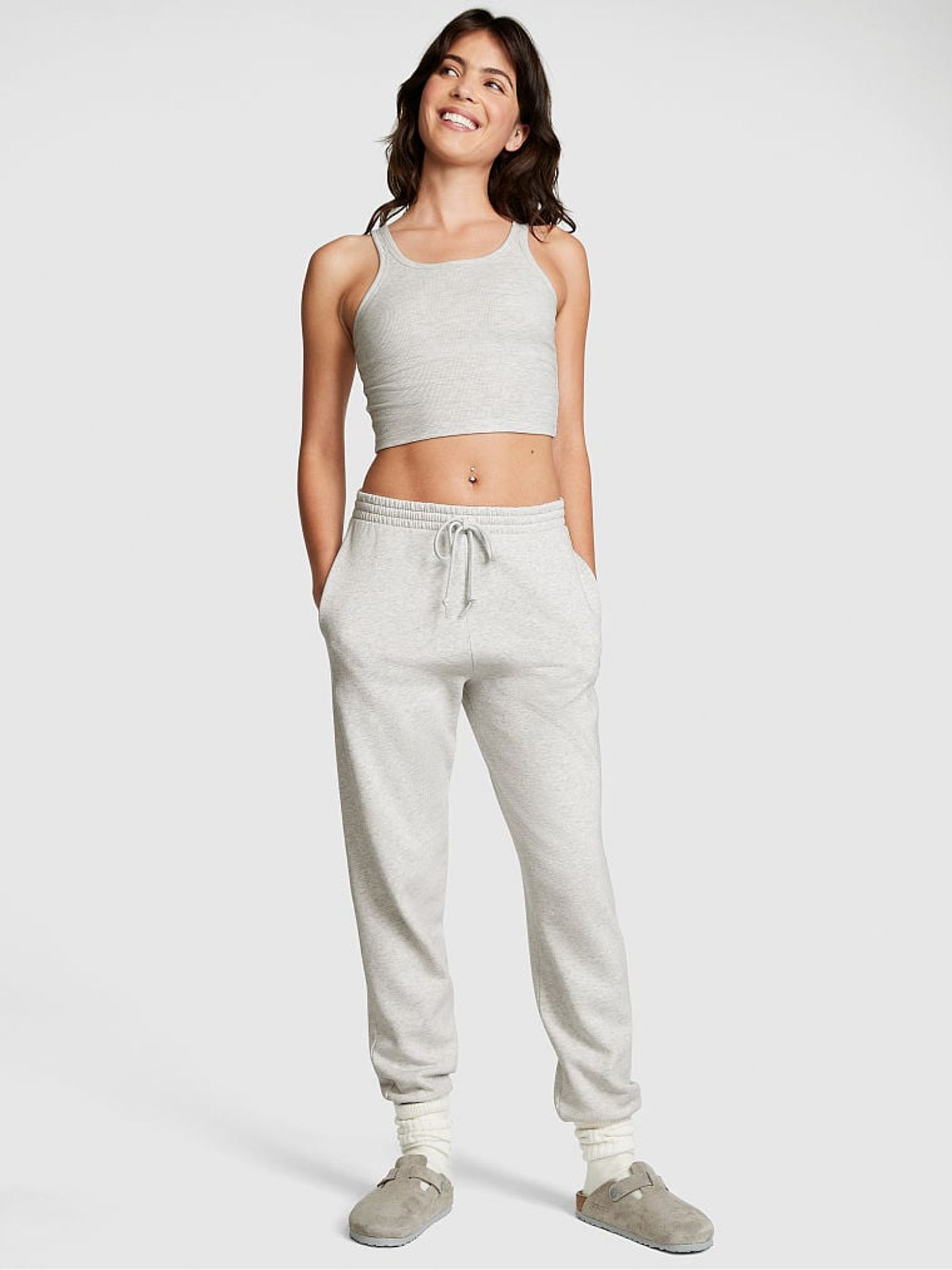 Heather Grey Crop Ribbed Tank Top - Image 3 of 4