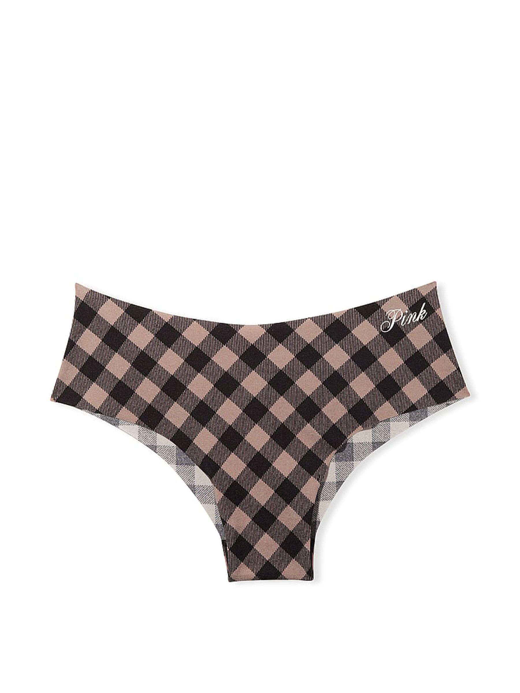 Iced Coffee Brown Plaid No Show Cheeky Knickers - Image 3 of 3