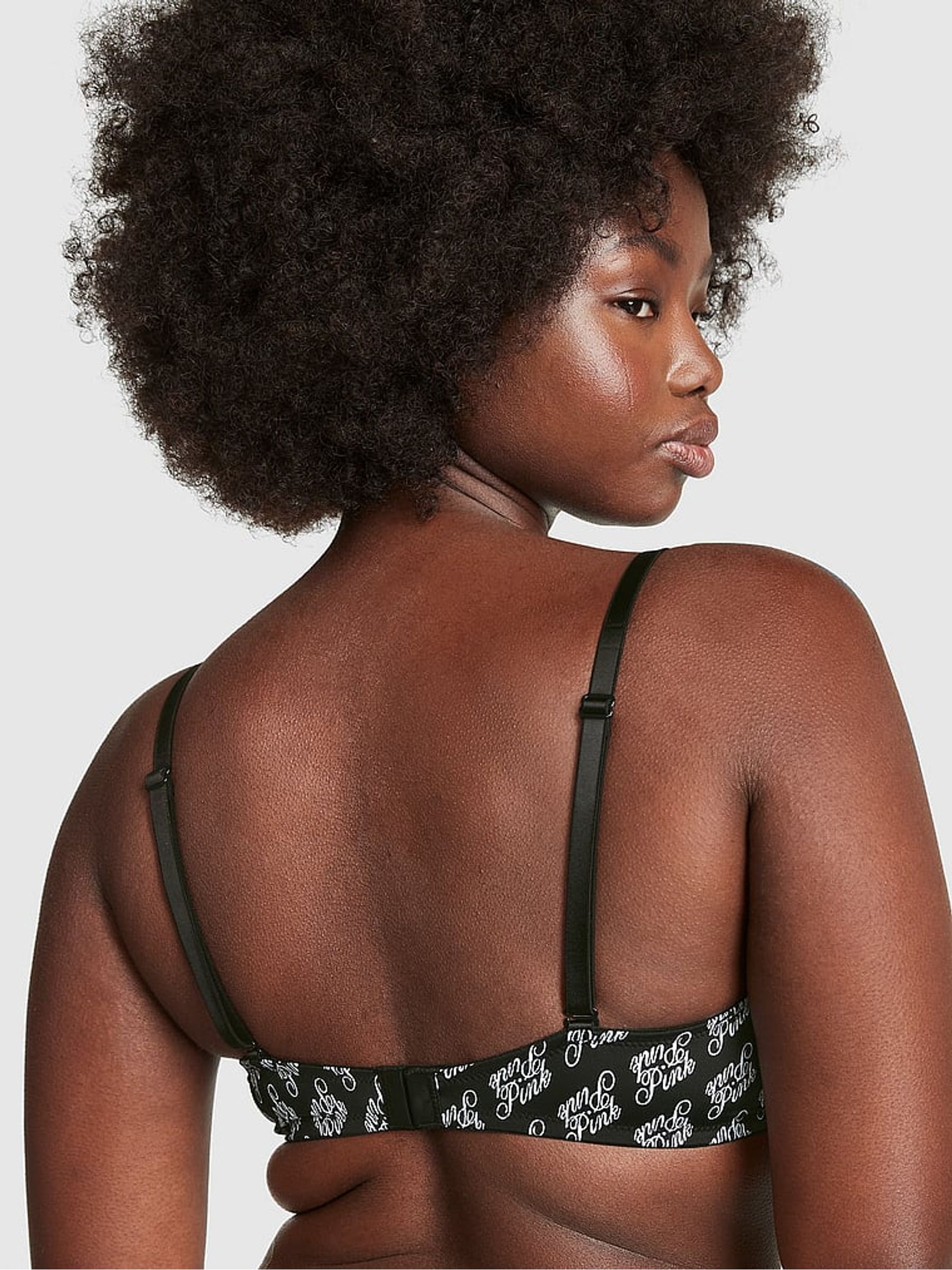 Pure Black Script Lightly Lined Bra - Image 2 of 3