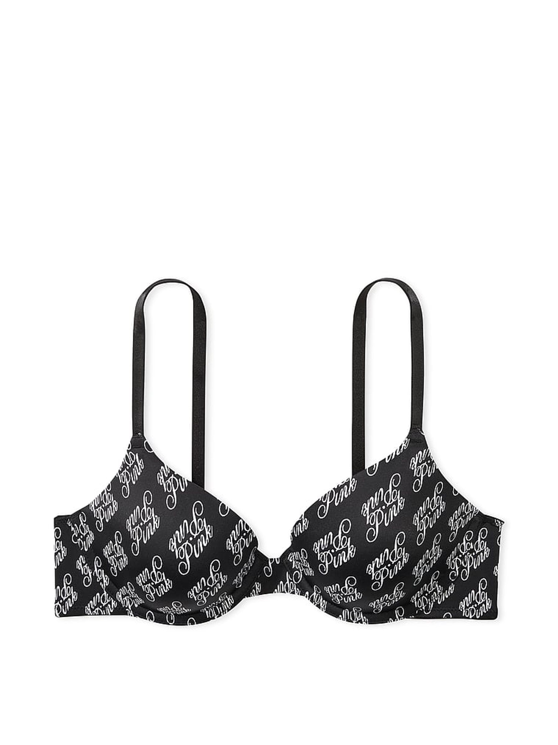 Pure Black Script Lightly Lined Bra - Image 3 of 3